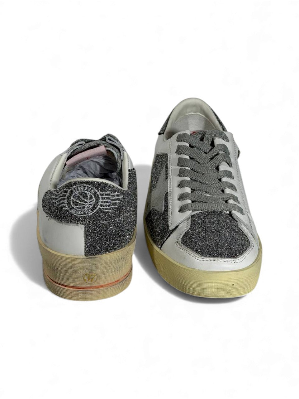 ✨ Golden Goose Stardan Glitter Sneakers – Black & White Retro Luxe Edition ⭐✨