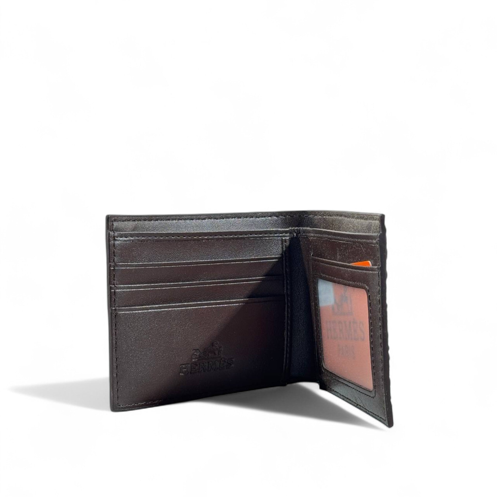 🤎 Hermès Textured Leather Wallet – Brown Classic Elegance