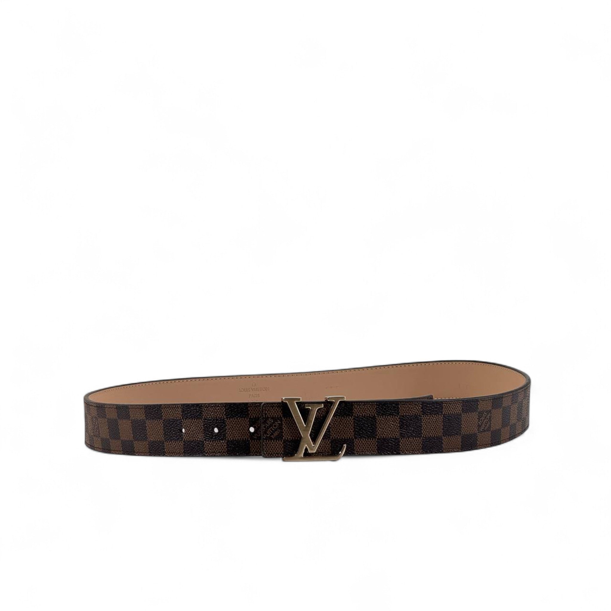 š¤ Louis Vuitton Damier Canvas Belt ā LV Gold Buckle | 130 cm