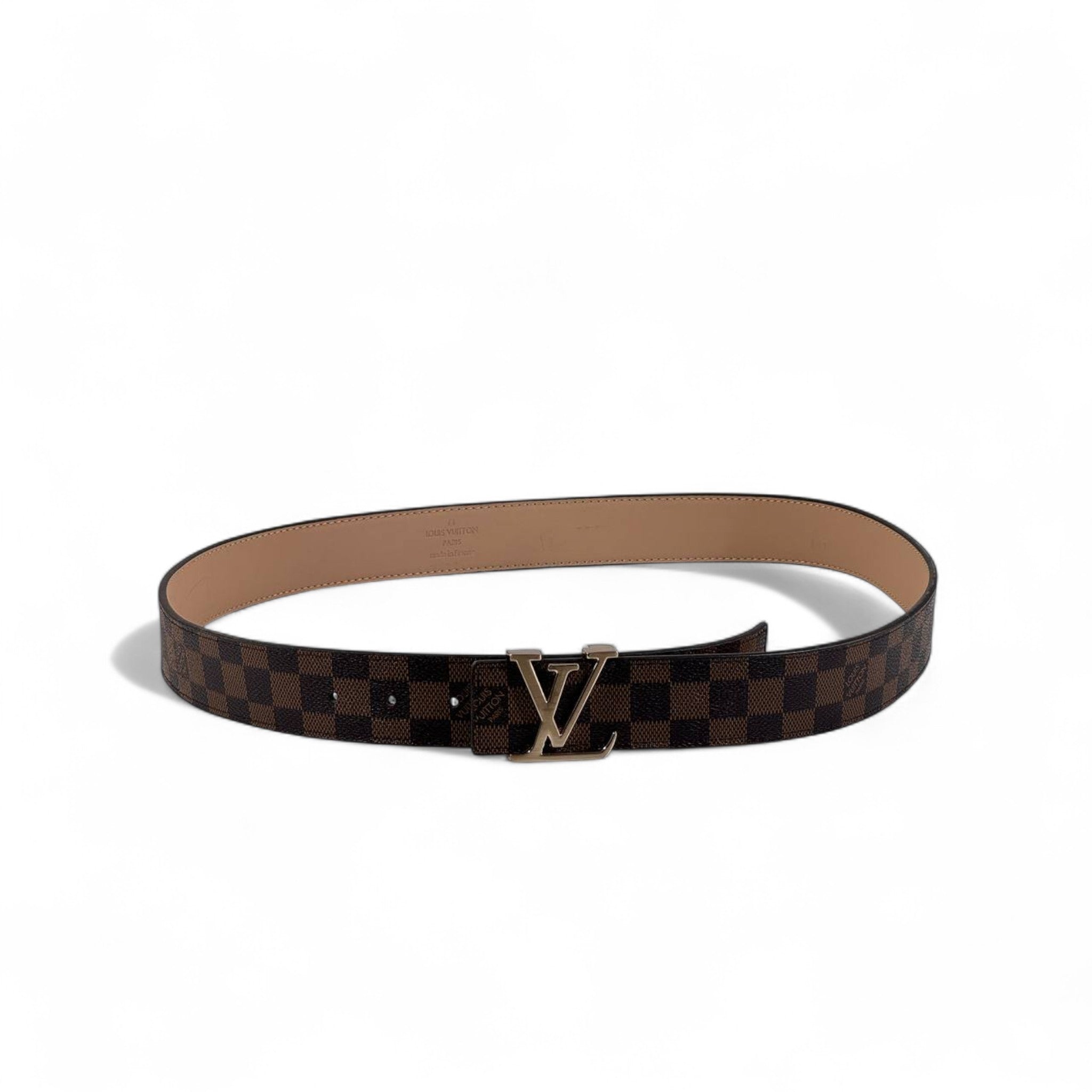 š¤ Louis Vuitton Damier Canvas Belt ā LV Gold Buckle | 130 cm
