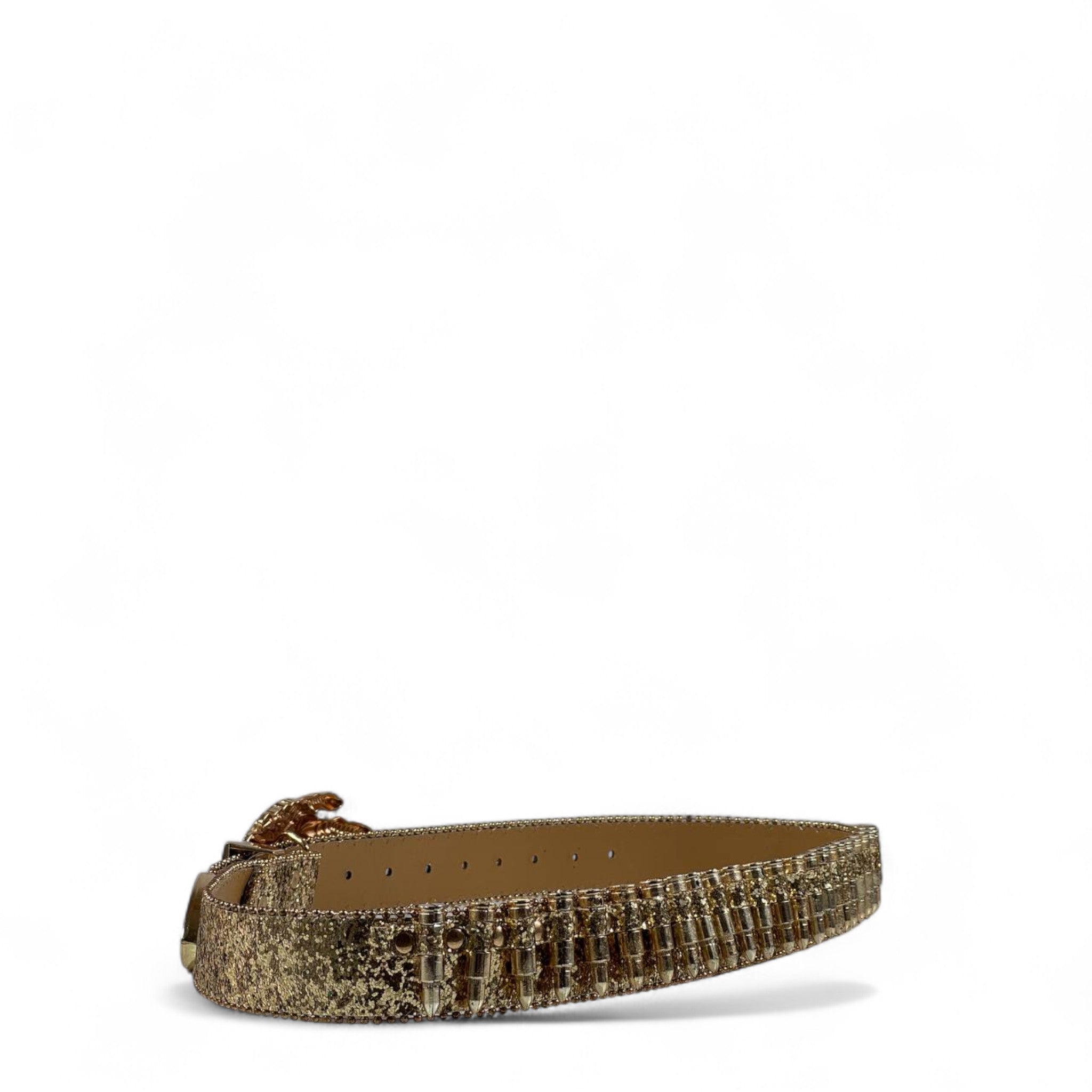 ✨ Luxury Gold Jeweled Belt – Skull Hand Buckle | 125 cm Statement Piece