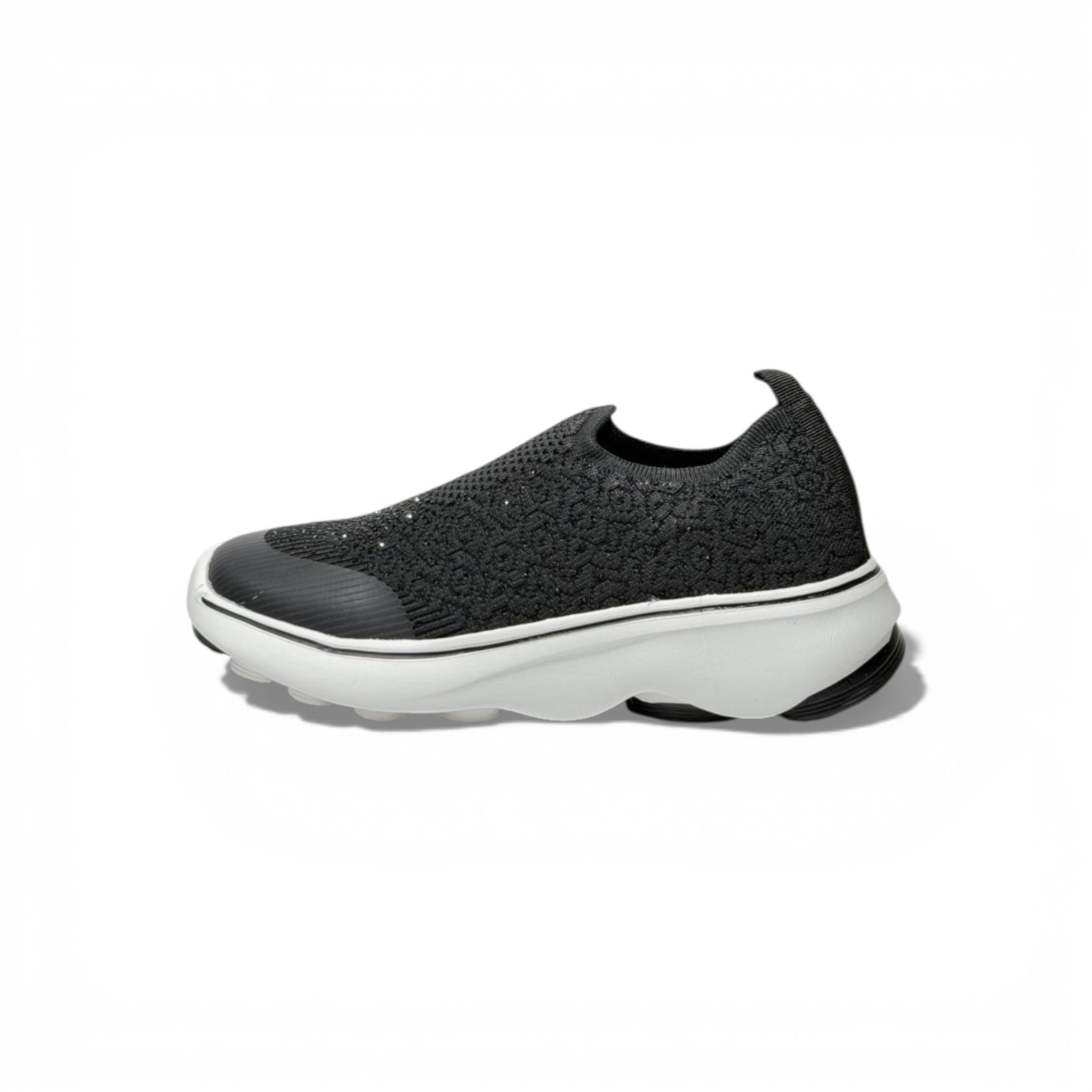Skechers Slip-On Knit Sneakers – Black Lightweight Comfort Walking Shoes 👟🖤 | Breathable Casual Trainers