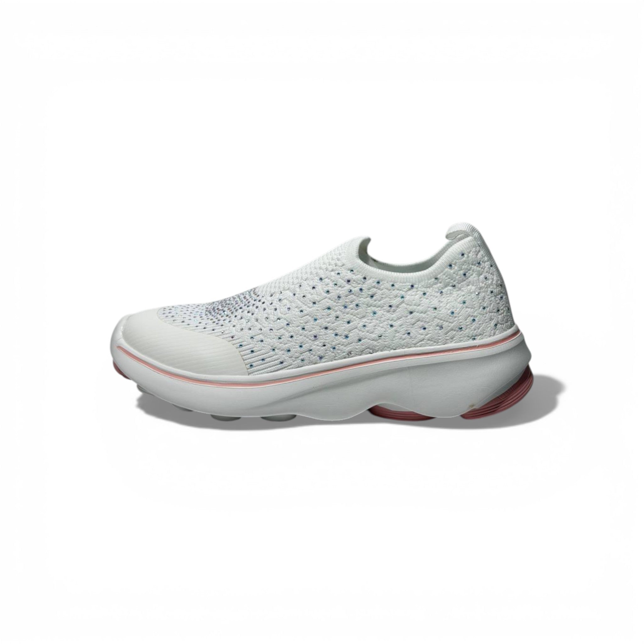 Skechers Crystal Slip-On Sneakers – White Sparkle Comfort Shoes ✨👟 | Lightweight Breathable Walking Trainers