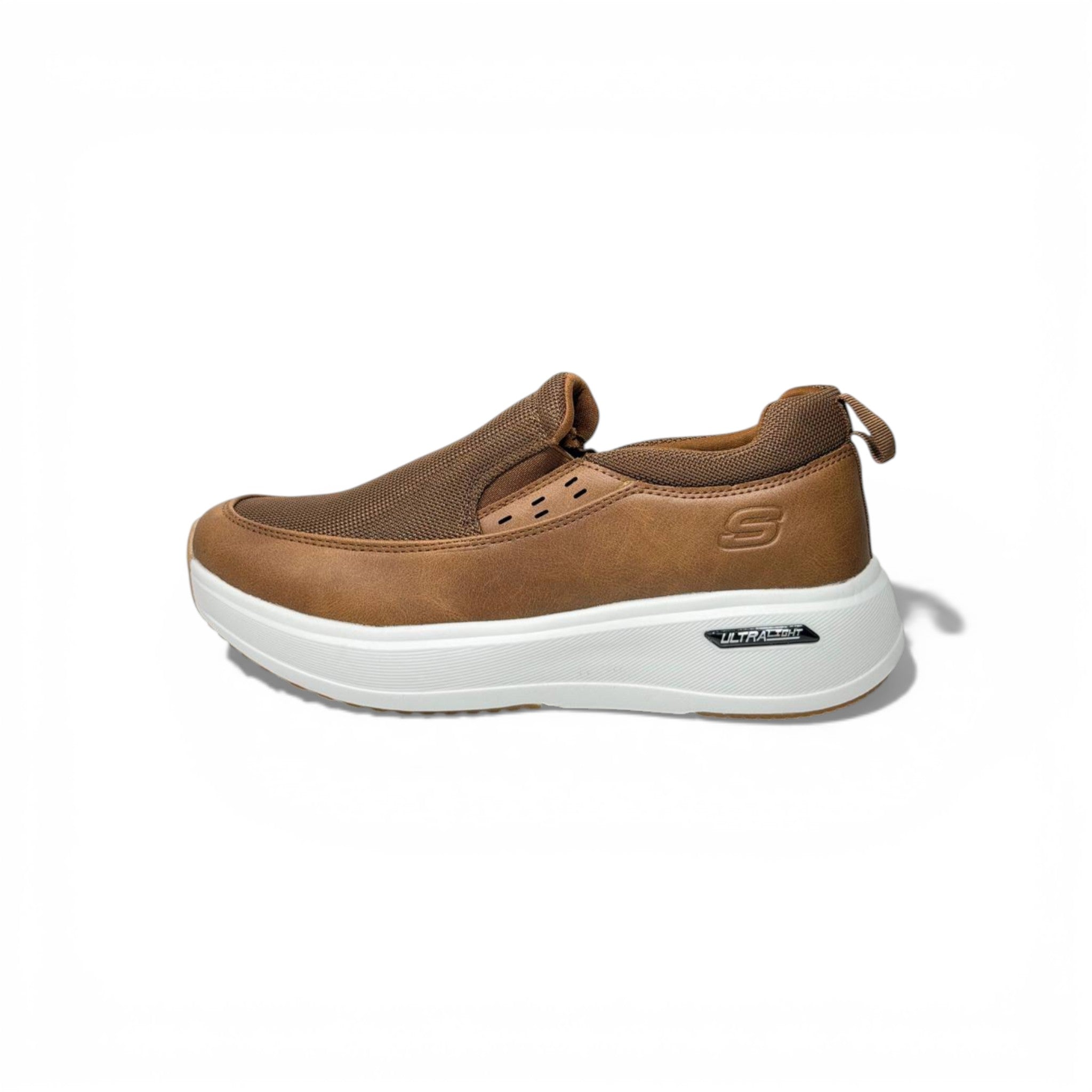 Skechers UltraLight Slip-On Sneakers – Brown Casual Comfort Shoes 👟✨ | Lightweight Everyday Walking Trainers