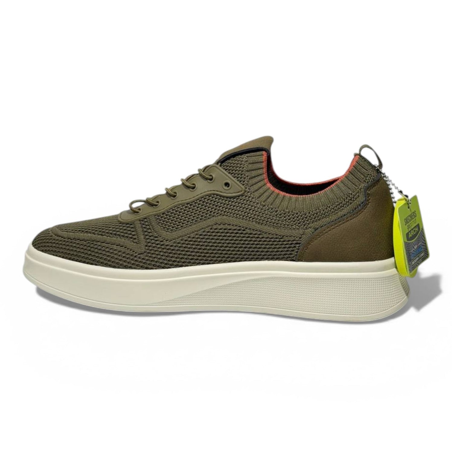 Skechers Mesh Lace-Up Sneakers – Olive Green Comfort Trainers 👟🌿 | Lightweight Breathable Casual Walking Shoes