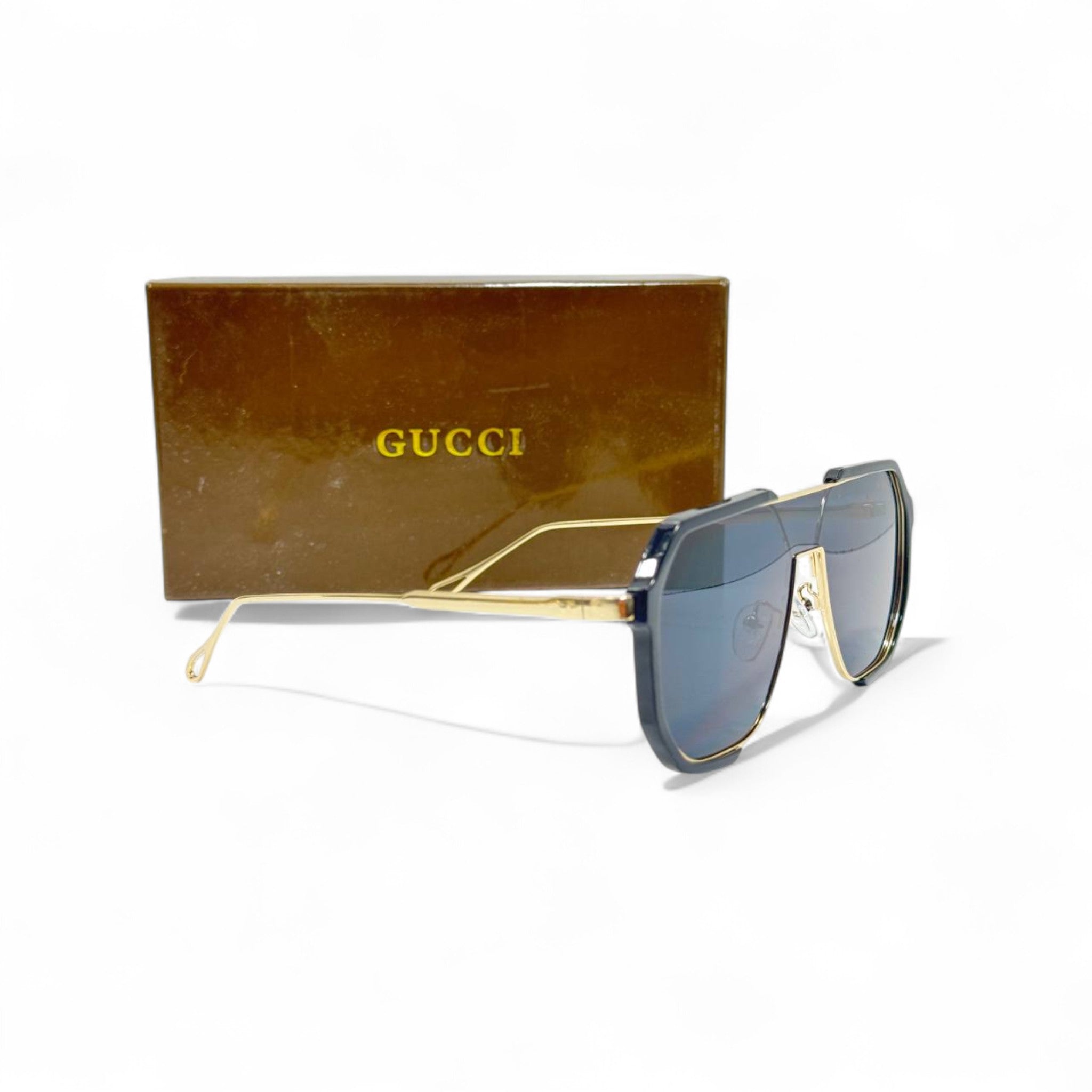 Gucci Oversized Gradient Shield Sunglasses – Blue Lens Power Luxe 💙✨
