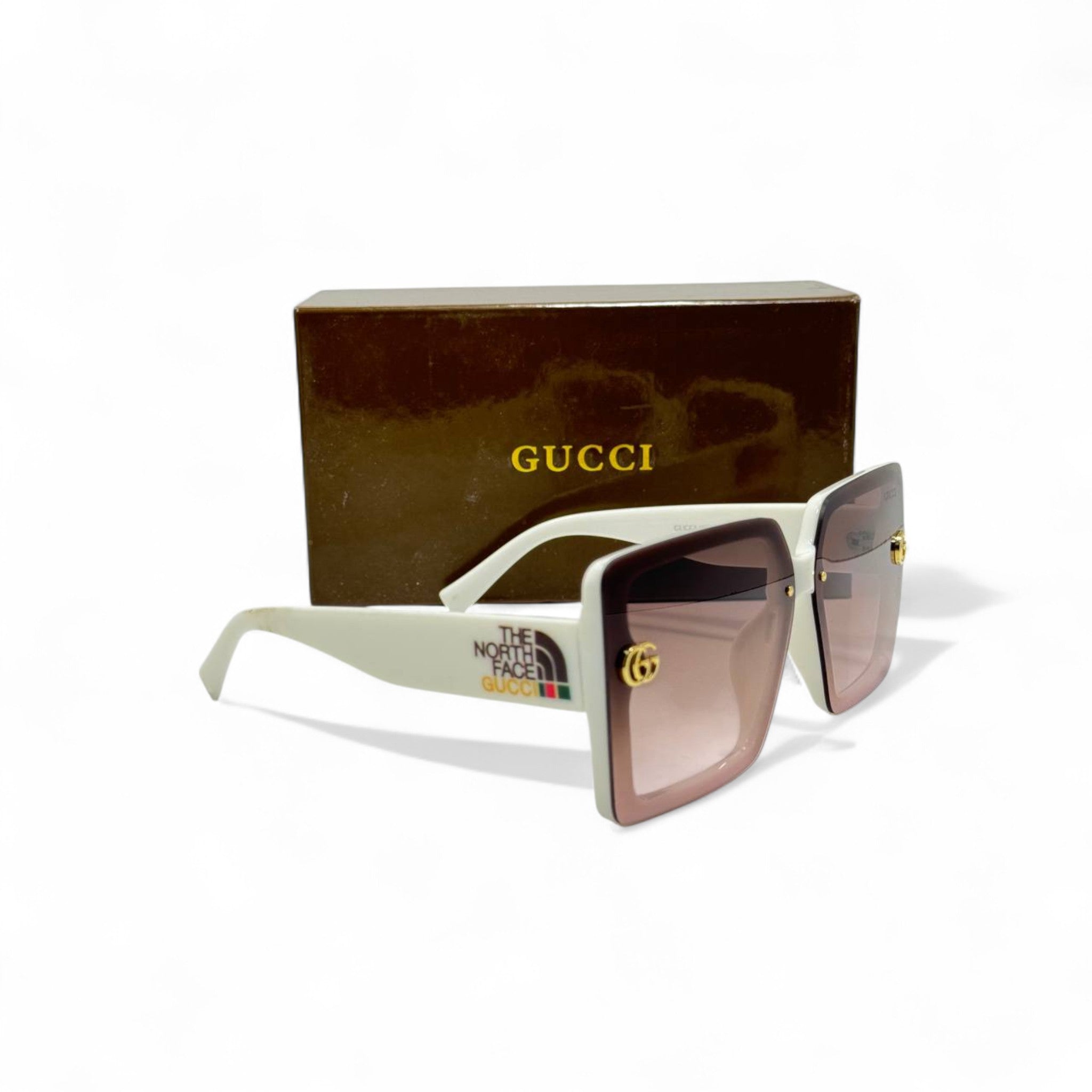 Gucci x The North Face Square Sunglasses – Cream & Rose Gradient Fusion 🤍🌄