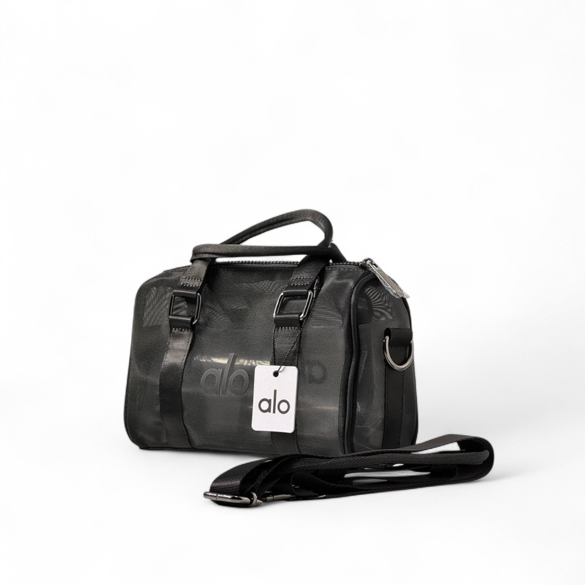 Alo Mini Duffel Bag – Sleek Black Gym & Street Essential 🖤 ( without box) xx
