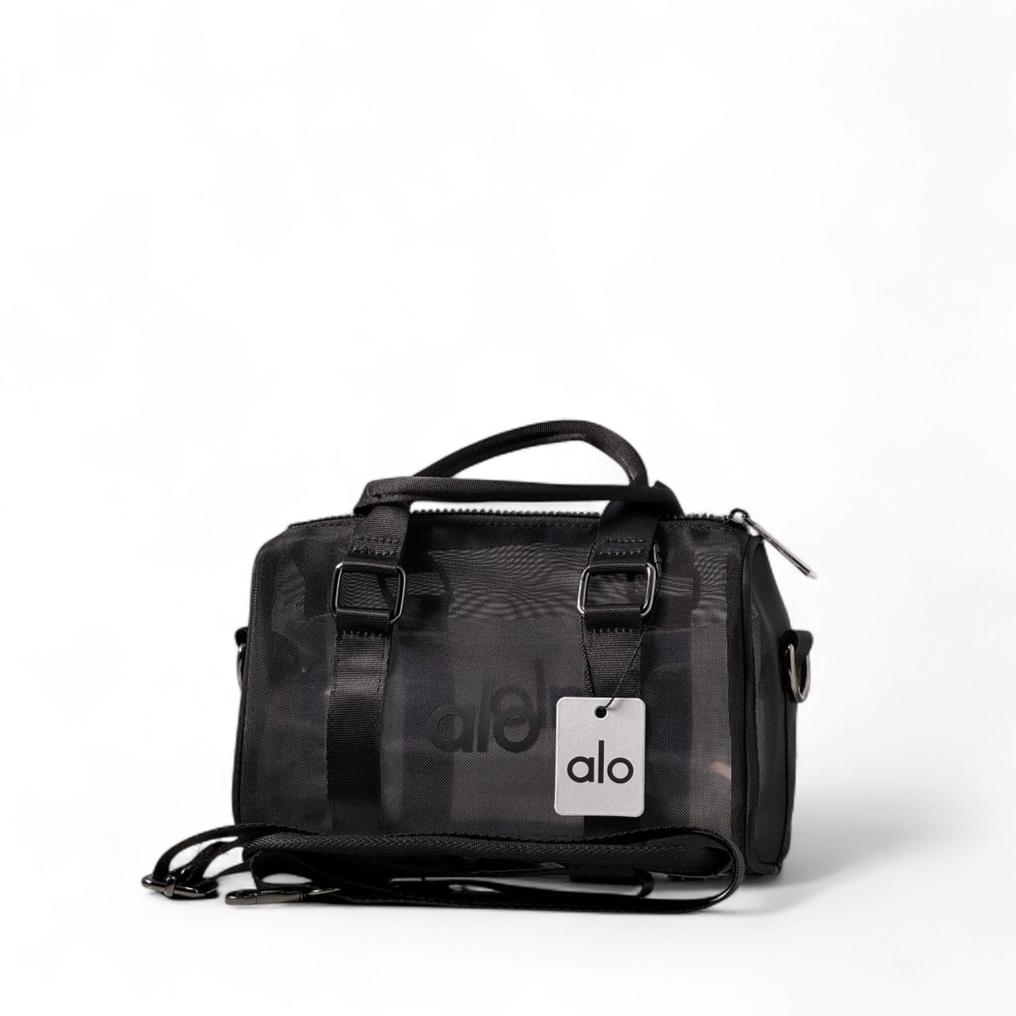 Alo Mini Duffel Bag – Sleek Black Gym & Street Essential 🖤 ( without box) xx