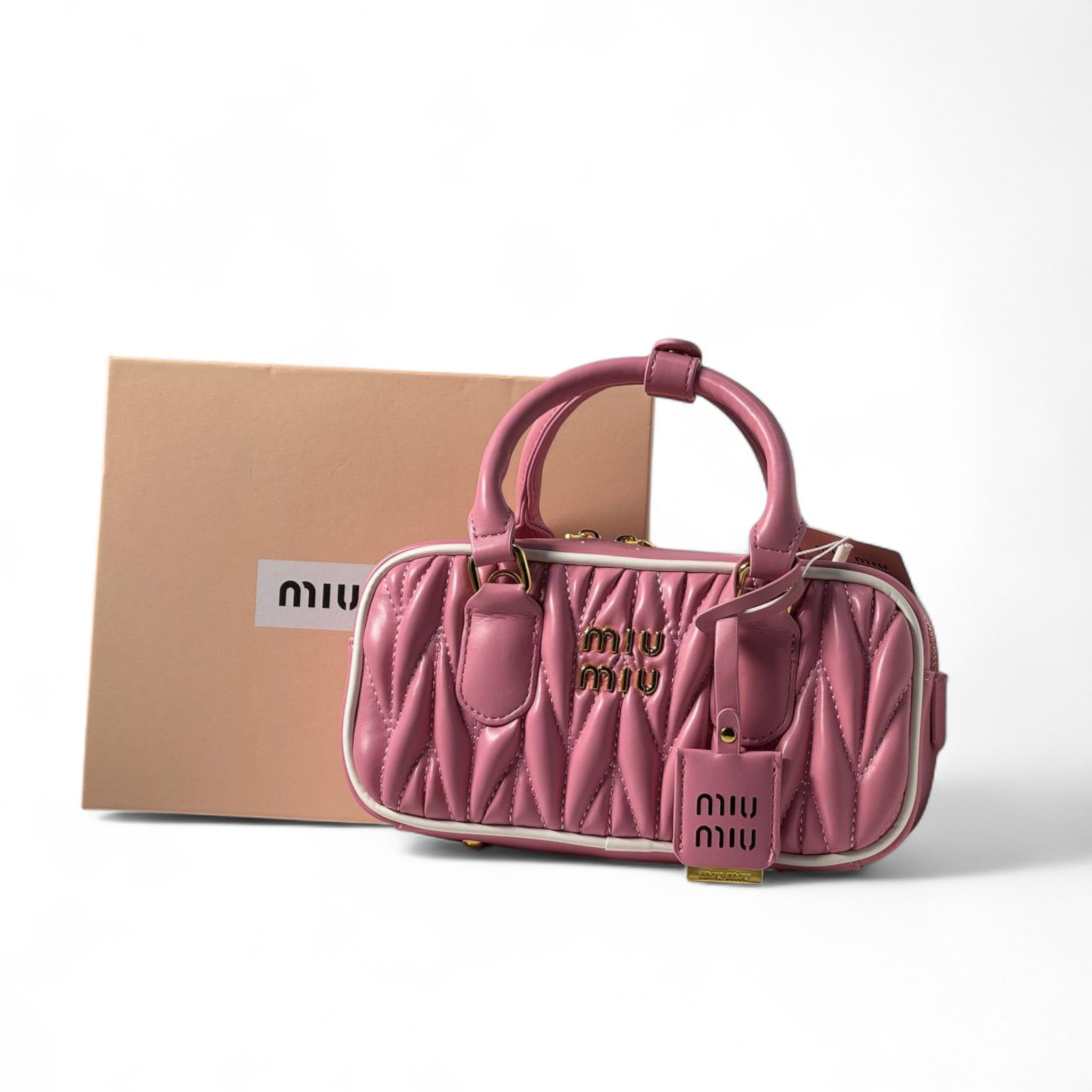 Miu Miu Matelassé Mini Handbag – Rose Pink Quilted Leather 💖✨
