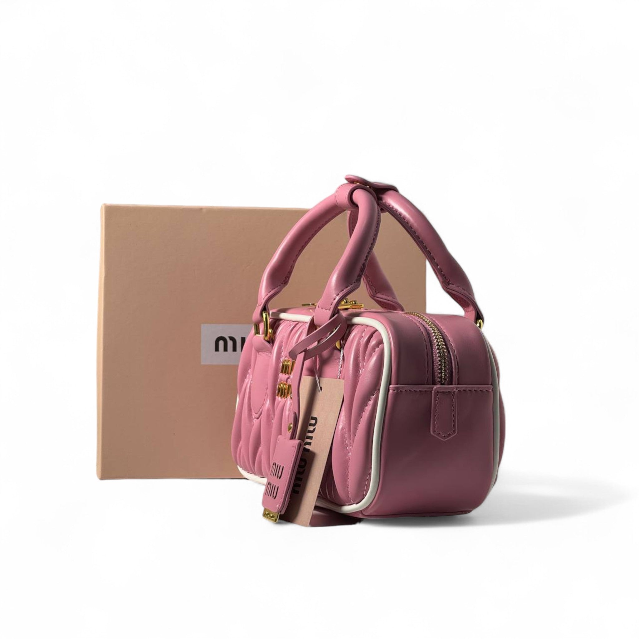 Miu Miu Matelassé Mini Handbag – Rose Pink Quilted Leather 💖✨