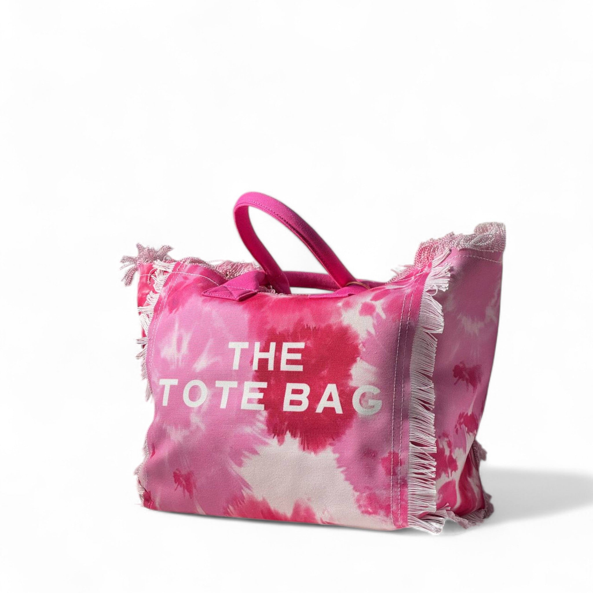 The Tote Bag – Pink Tie-Dye Fringe Edition 🌸👜