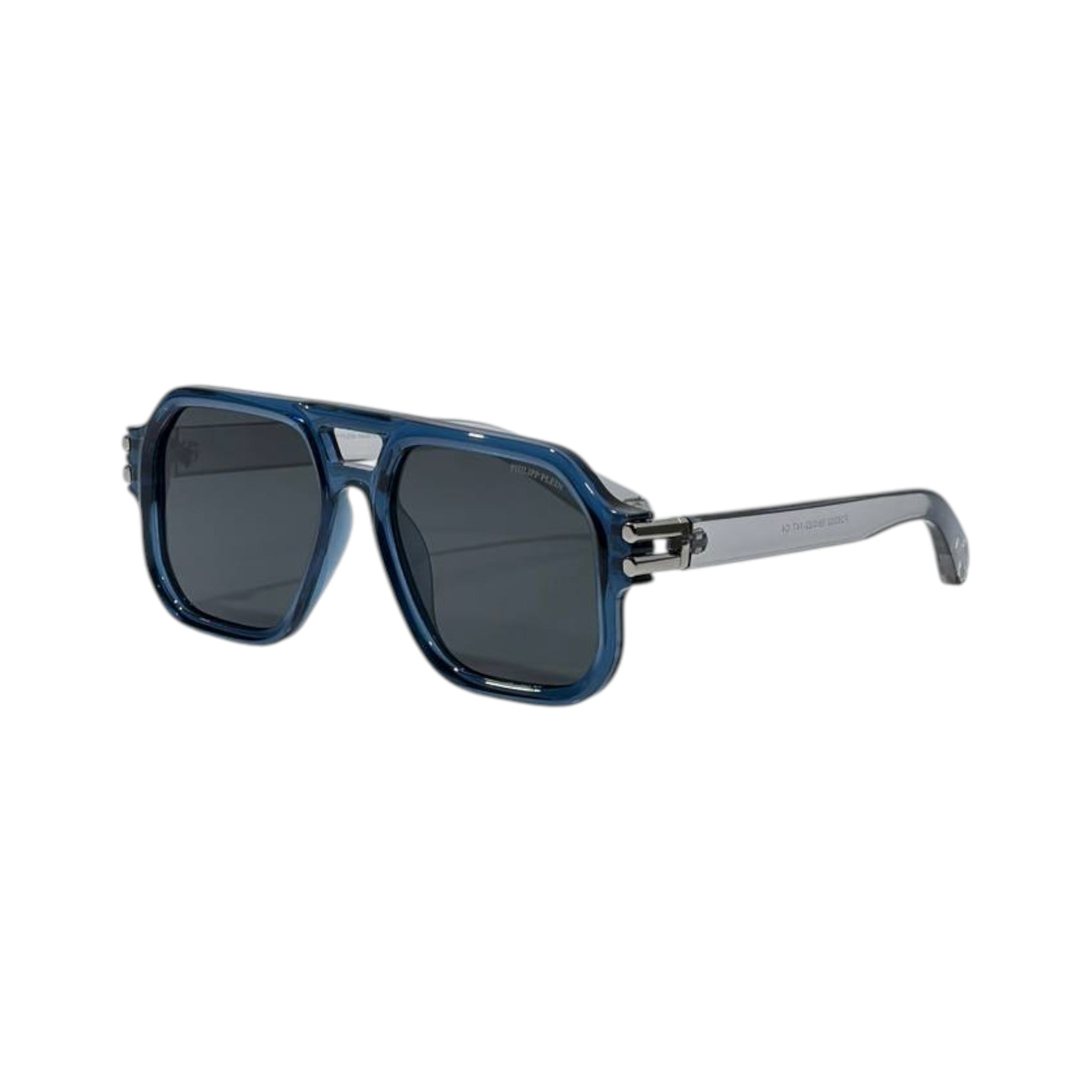 🕶️ Philipp Plein Luxury Oversized Square Sunglasses – Transparent Blue Edition