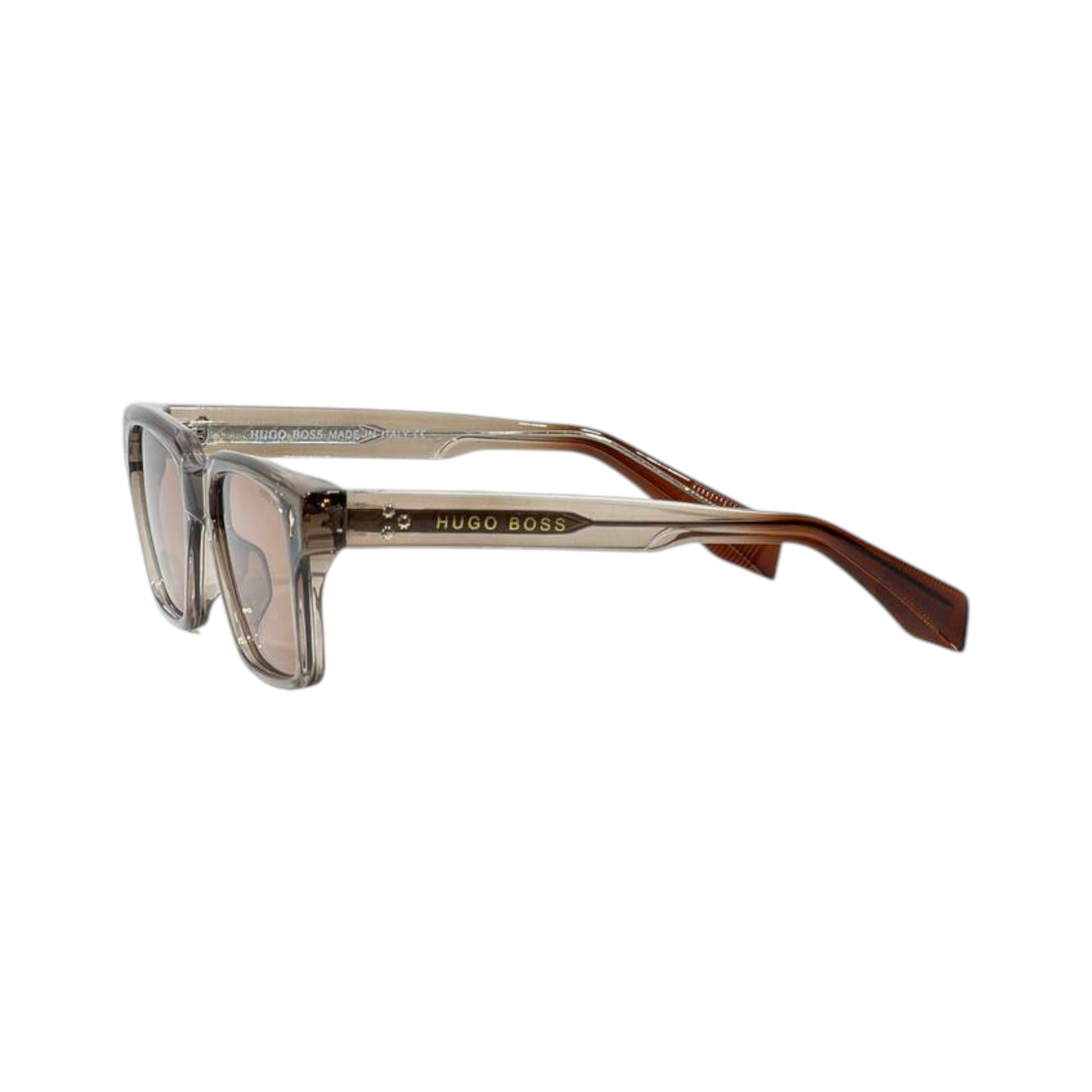 🕶️ Hugo Boss Transparent Square Sunglasses – Smoke Brown Luxury Edition ✨