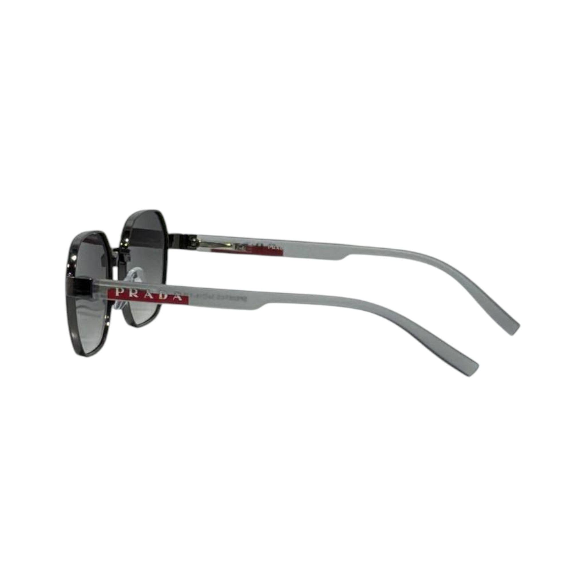 🕶️ Prada Linea Rossa Round Metal Sunglasses – Silver & Black Edition ✨