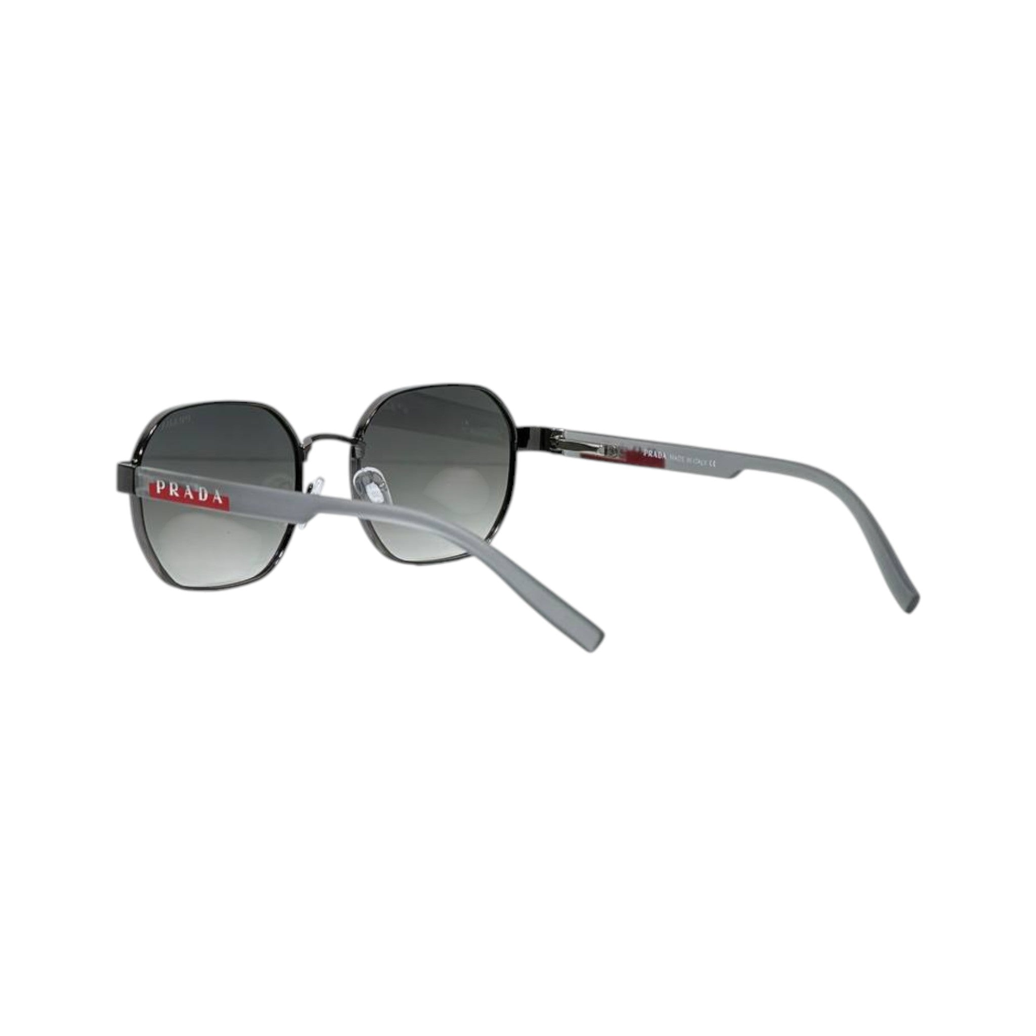 🕶️ Prada Linea Rossa Round Metal Sunglasses – Silver & Black Edition ✨