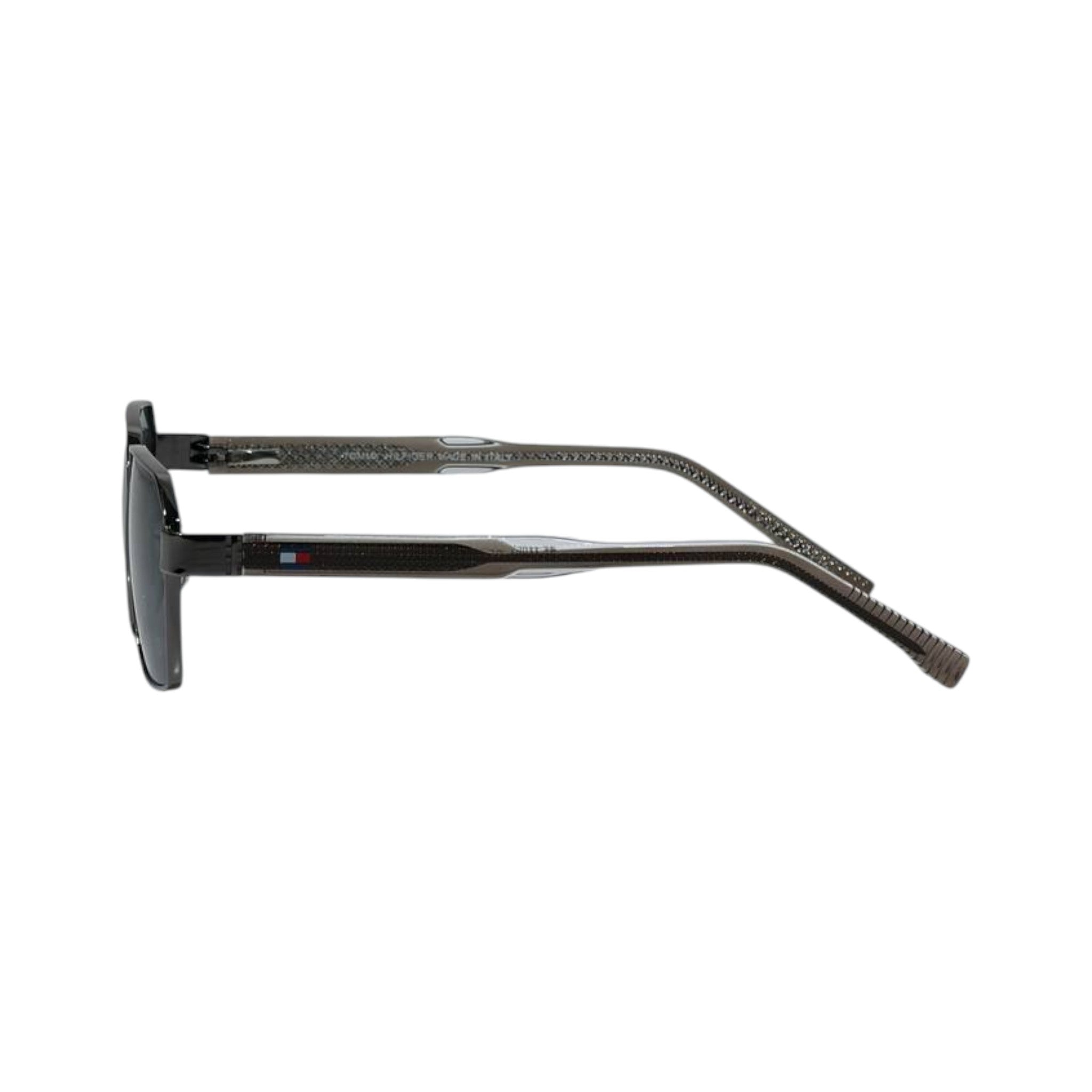 🕶️ Tommy Hilfiger Geometric Metal Sunglasses – Gunmetal Edition ✨