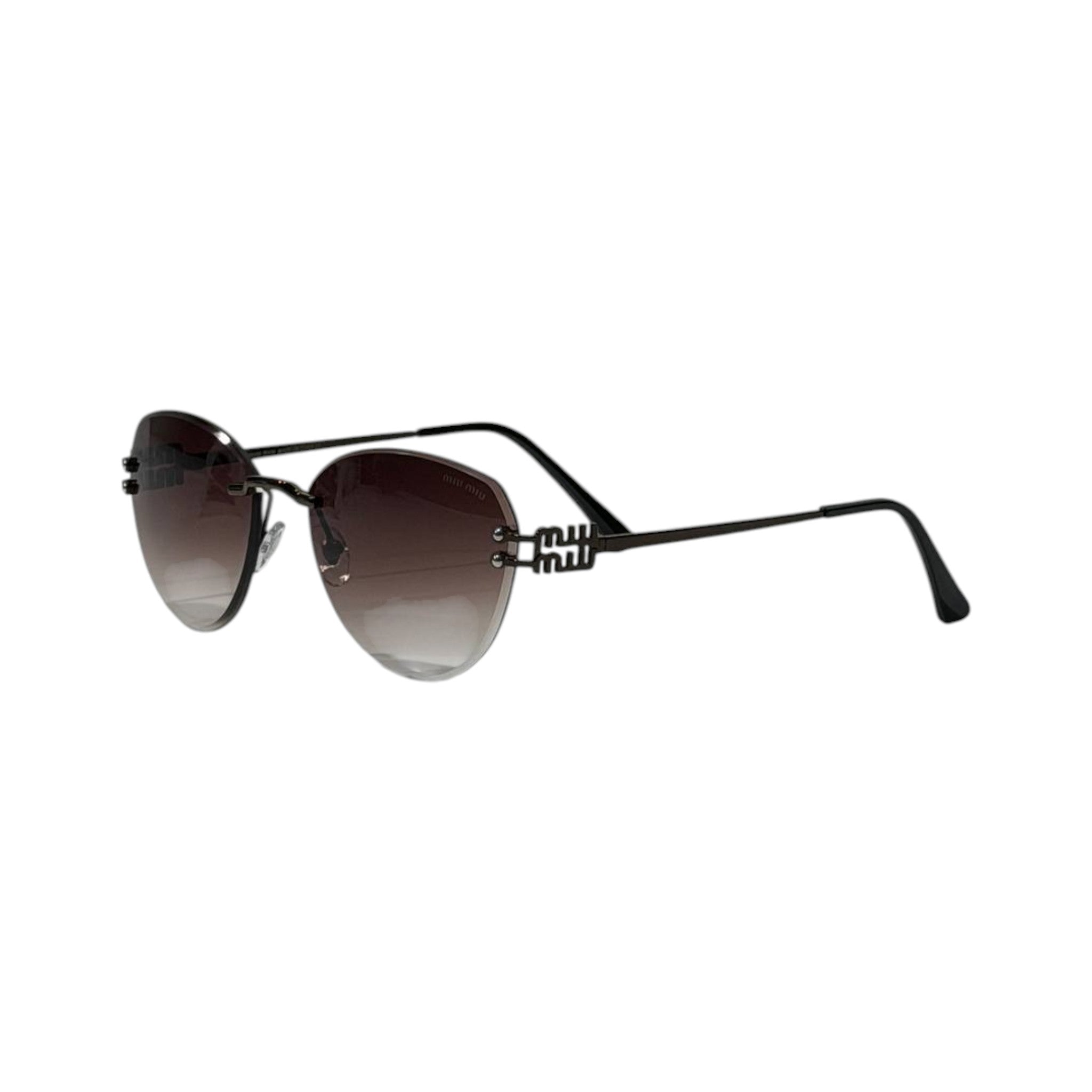 Miu Miu Noir Rimless Aviator Sunglasses