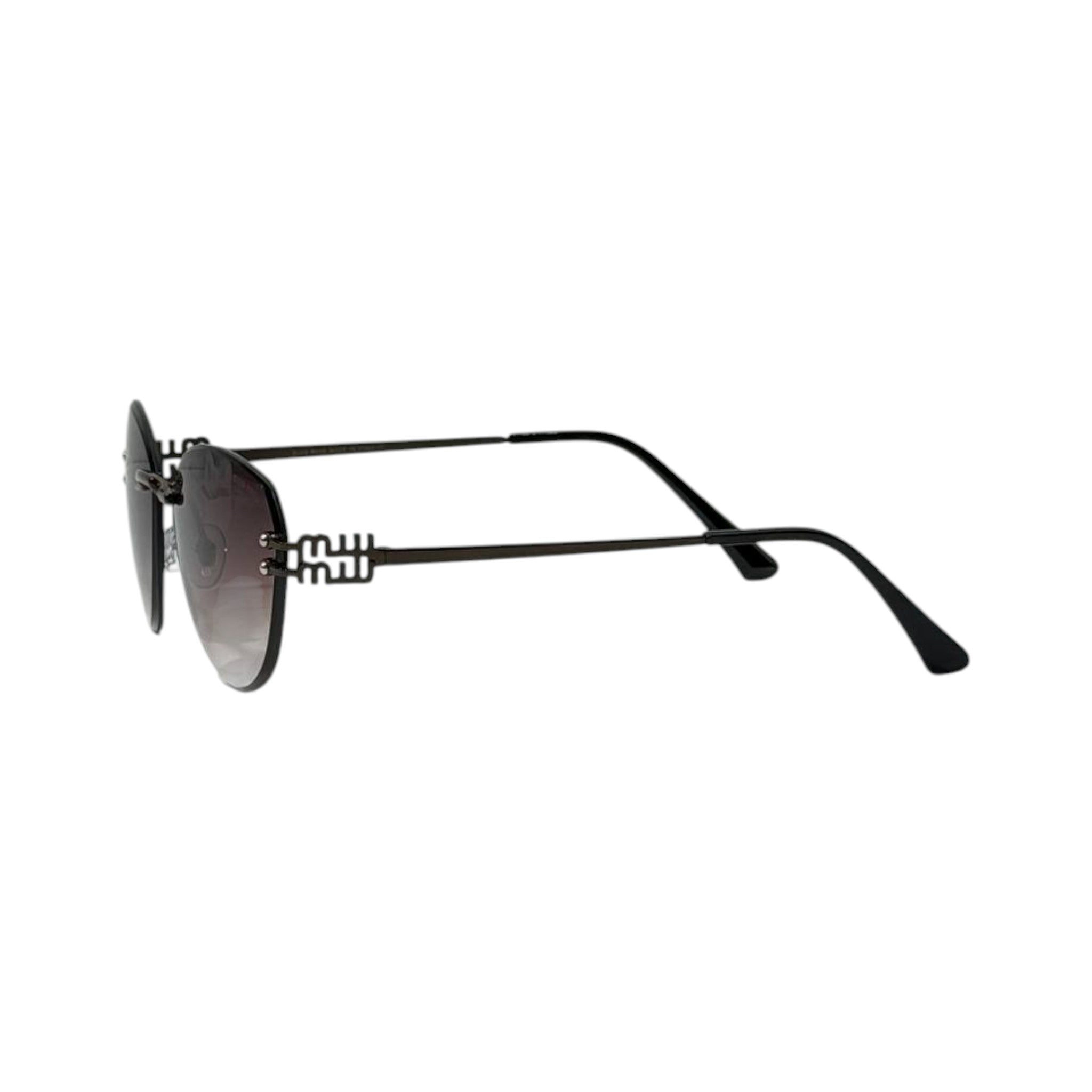 Miu Miu Noir Rimless Aviator Sunglasses