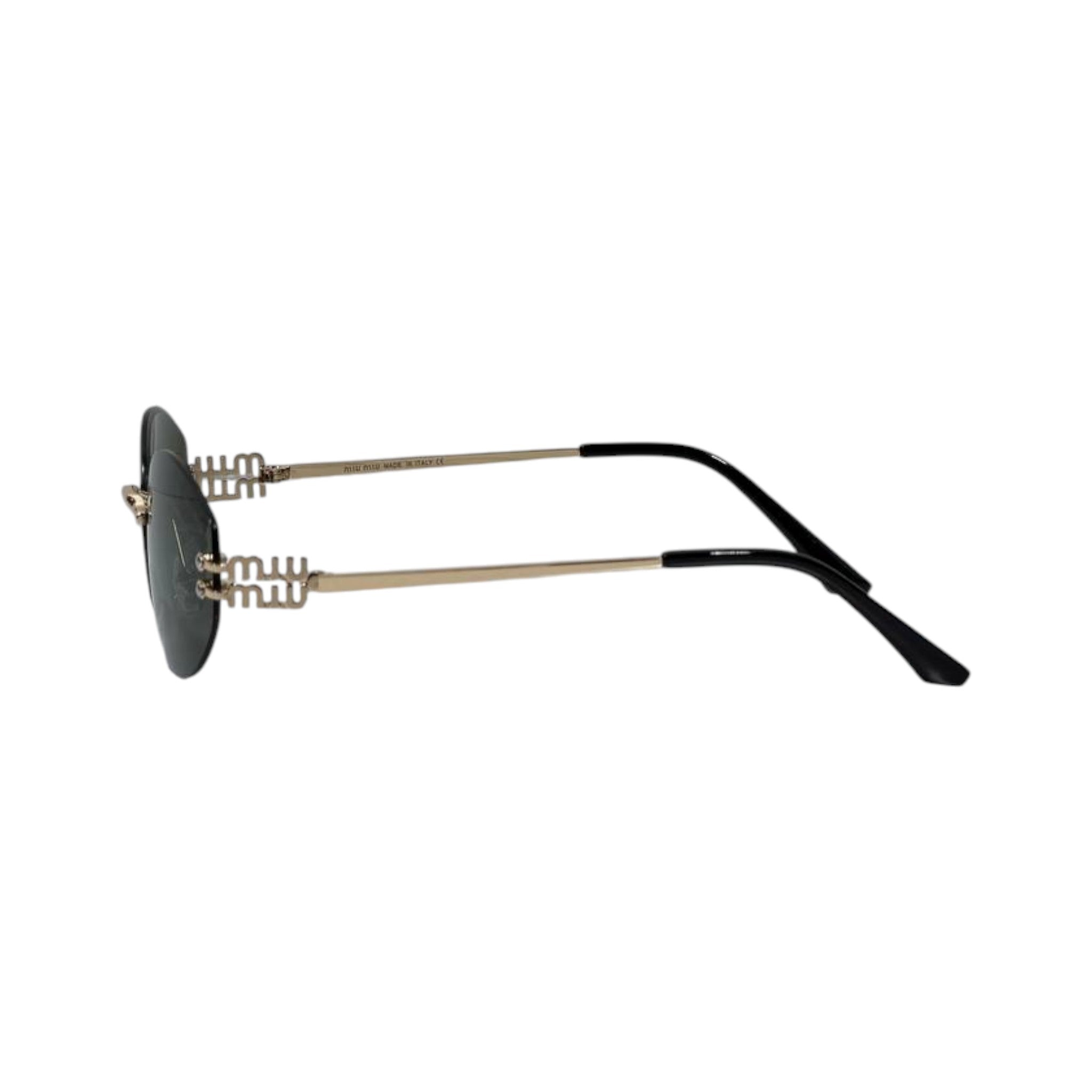 🕶️ Miu Miu Rimless Green Lens Sunglasses – Luxury Designer Eyewear