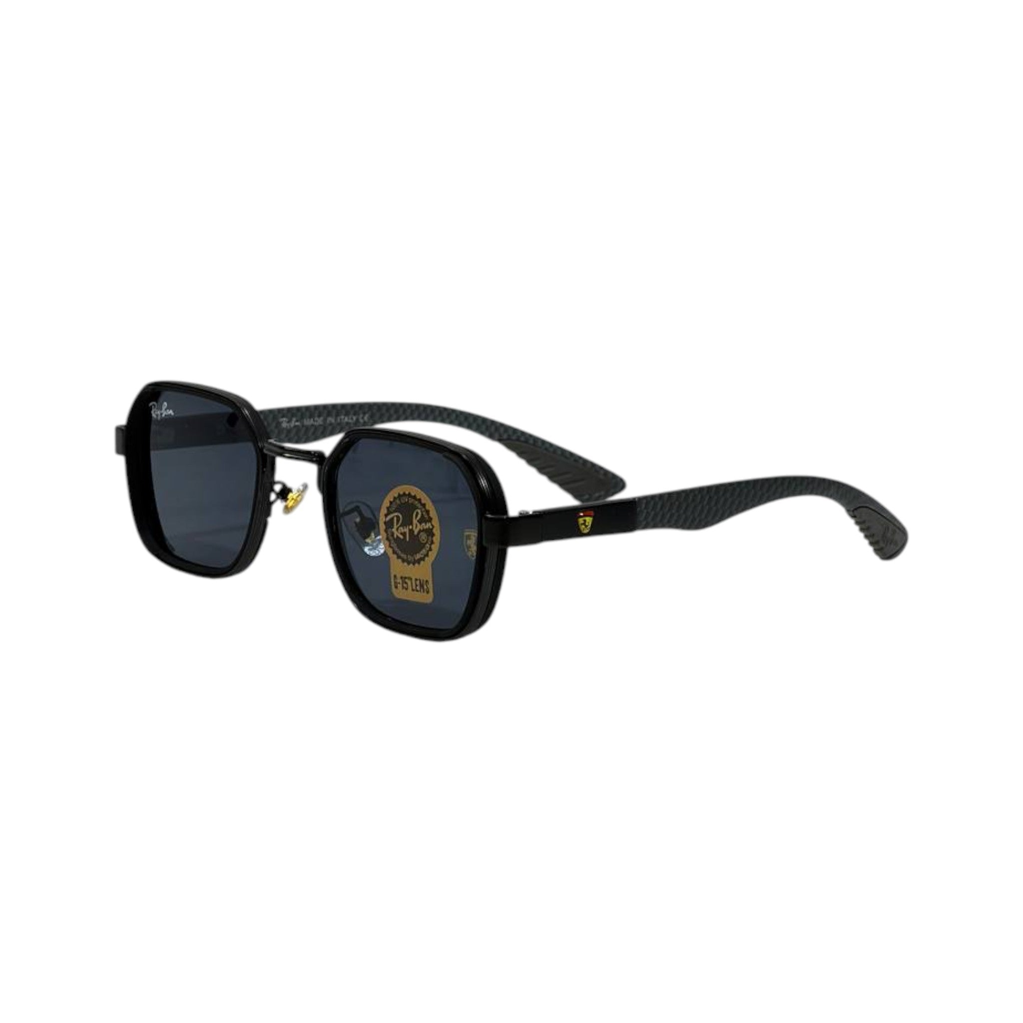 🕶️ Ray-Ban Ferrari Collection Black Square Sunglasses – Racing Spirit & Luxury Style 🏎️⚫