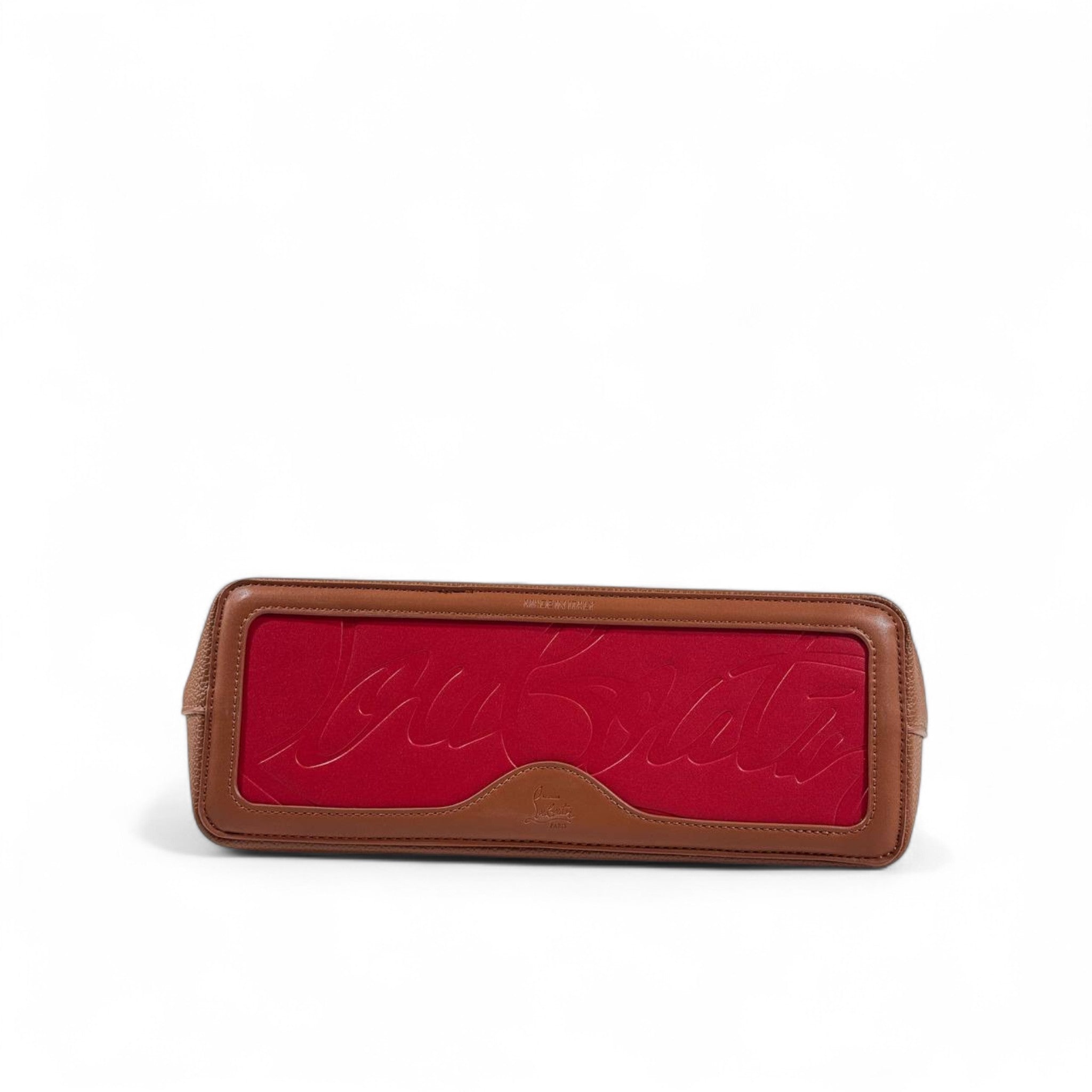 👜✨ Christian Louboutin Brown Leather Tote with Stud Details & Red Sole Accent 👠❤️