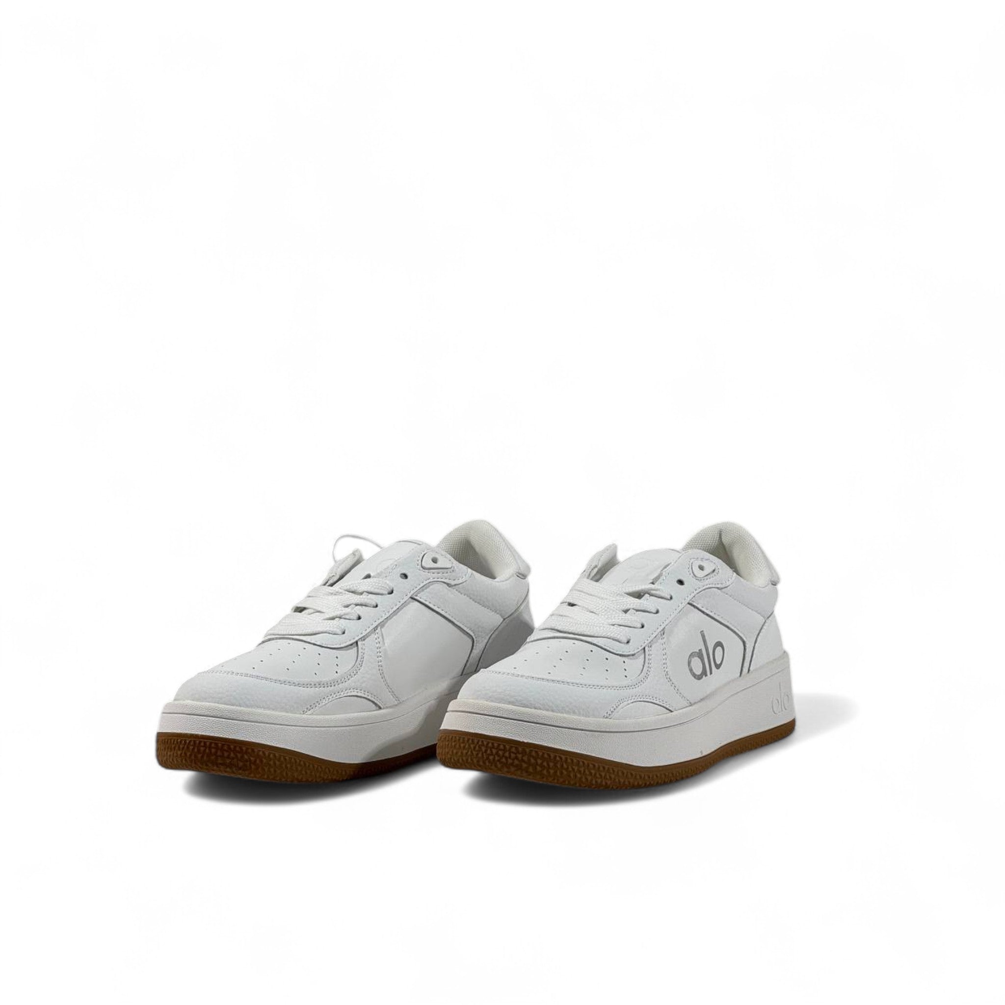 Alo White Leather Sneakers ๐โจ Unisex with Gum Sole