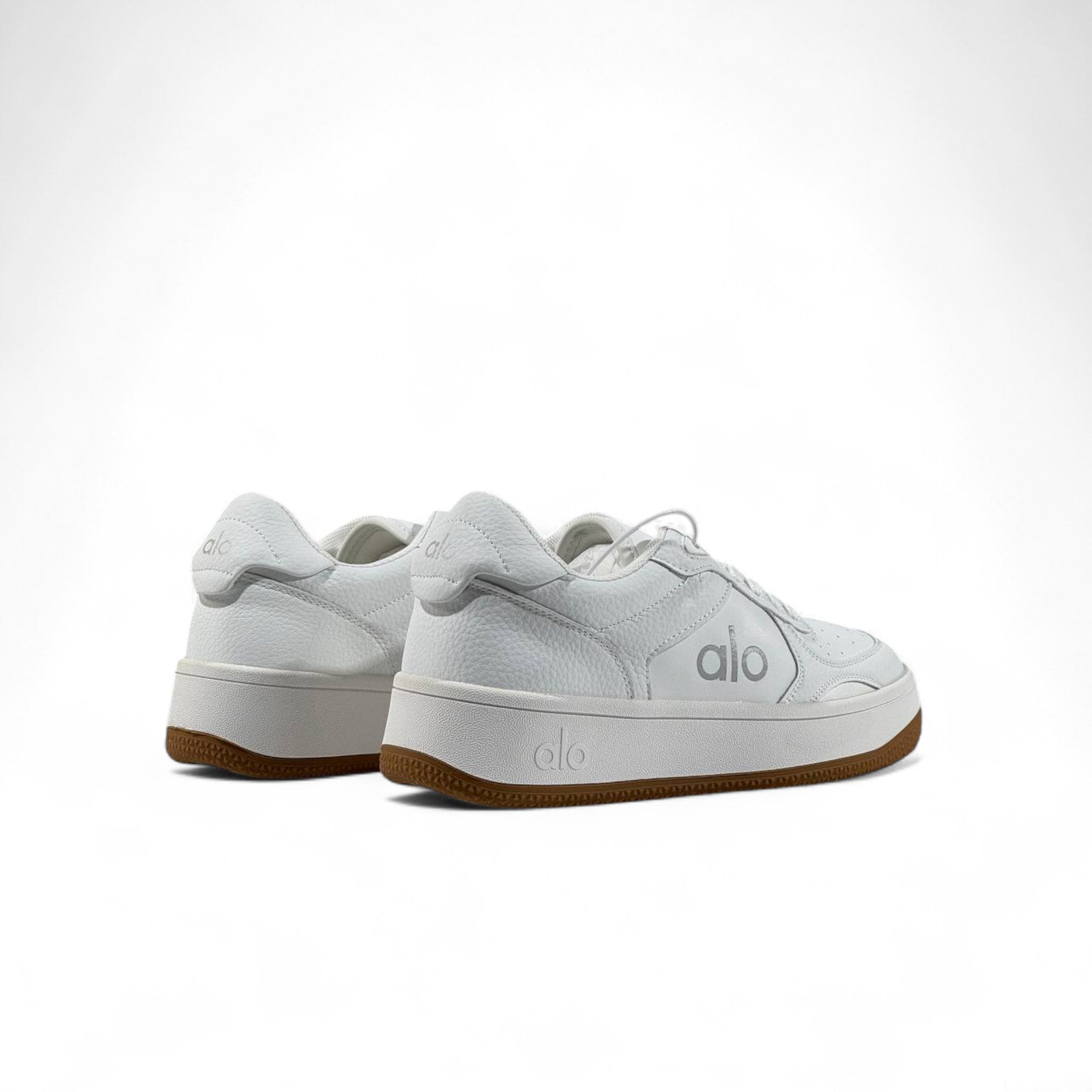 Alo White Leather Sneakers ๐โจ Unisex with Gum Sole