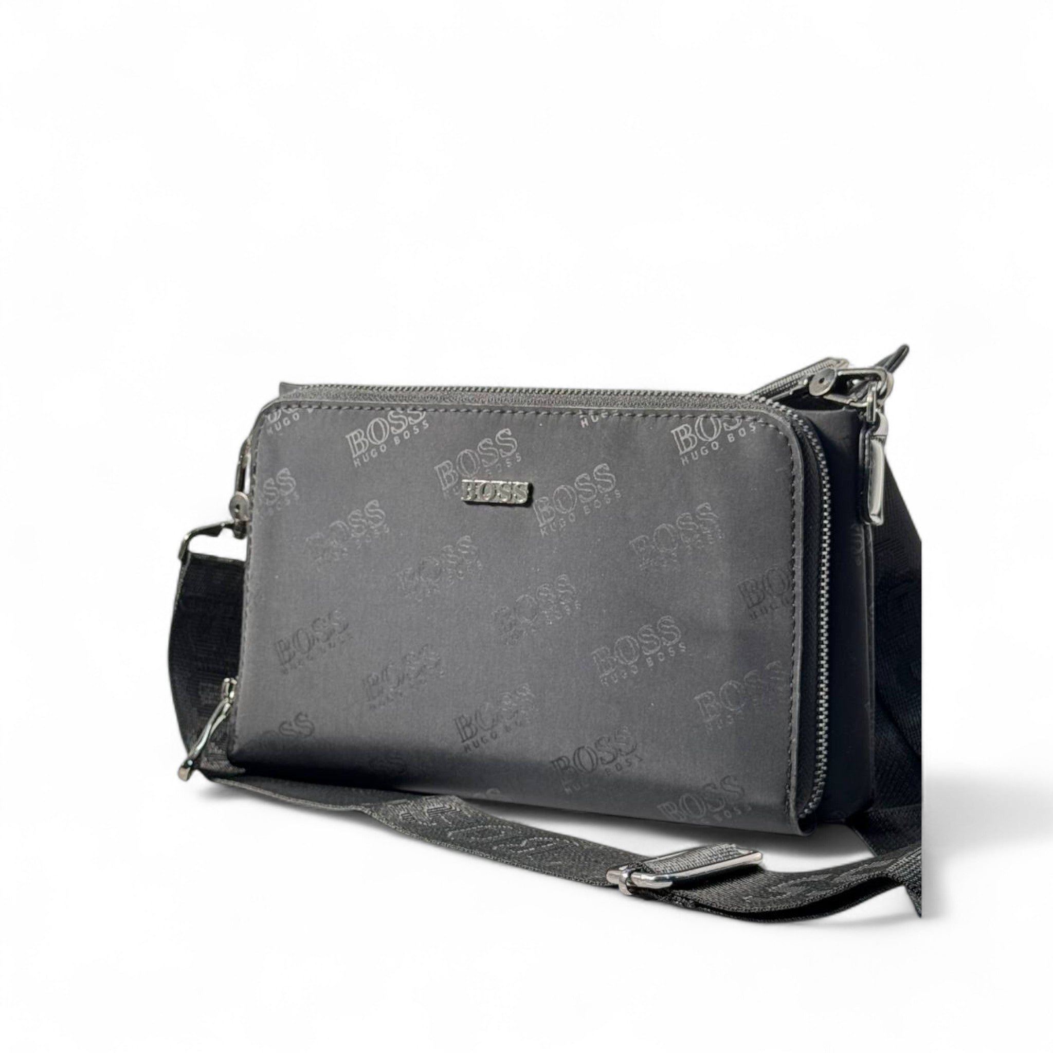 ๐ค BOSS Signature Black Crossbody Bag โ Sleek & Branded ๐ค