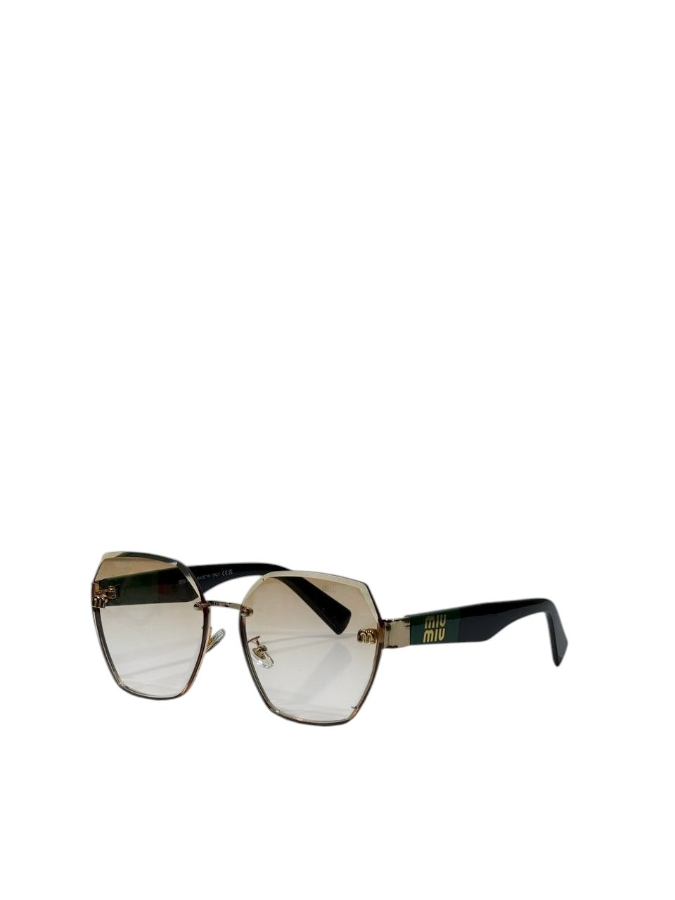 Miu Miu Geometric Rimless Sunglasses – Chic Elegance with a Modern Twist ✨💚