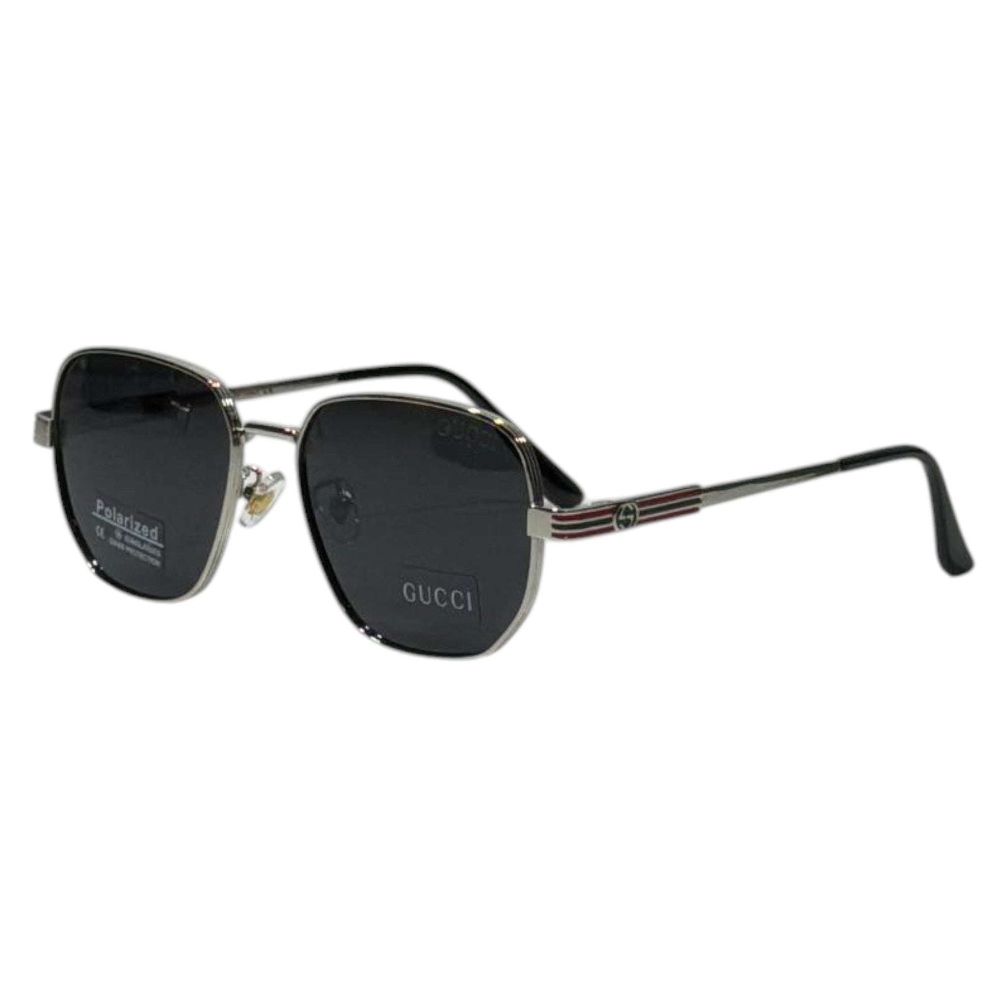 Gucci Luxury Polarized Geometric Sunglasses – Premium Gunmetal UV4