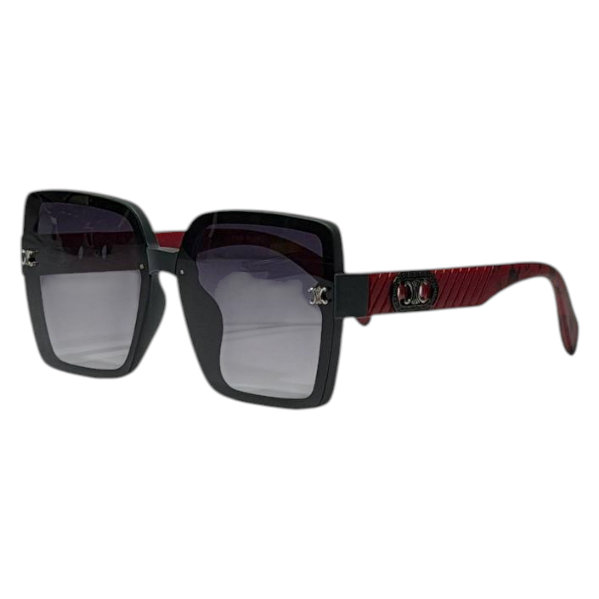 Celine Oversized Square Sunglasses – Black & Burgundy Luxury Frame 🕶️❤️