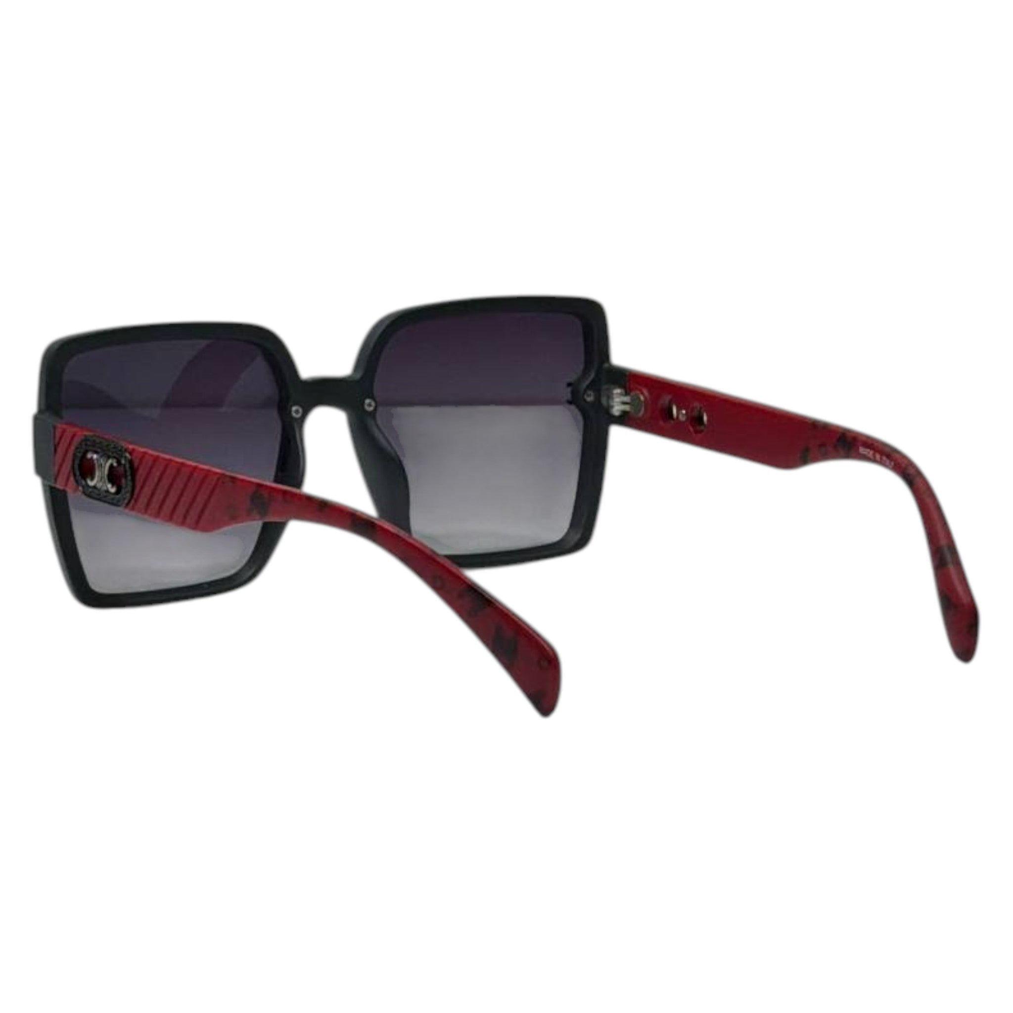 Celine Oversized Square Sunglasses – Black & Burgundy Luxury Frame 🕶️❤️