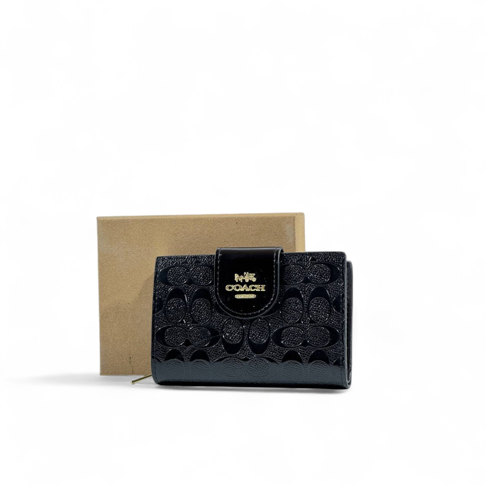 Coach Embossed Black Leather Wallet 🖤✨ | Timeless Luxury
