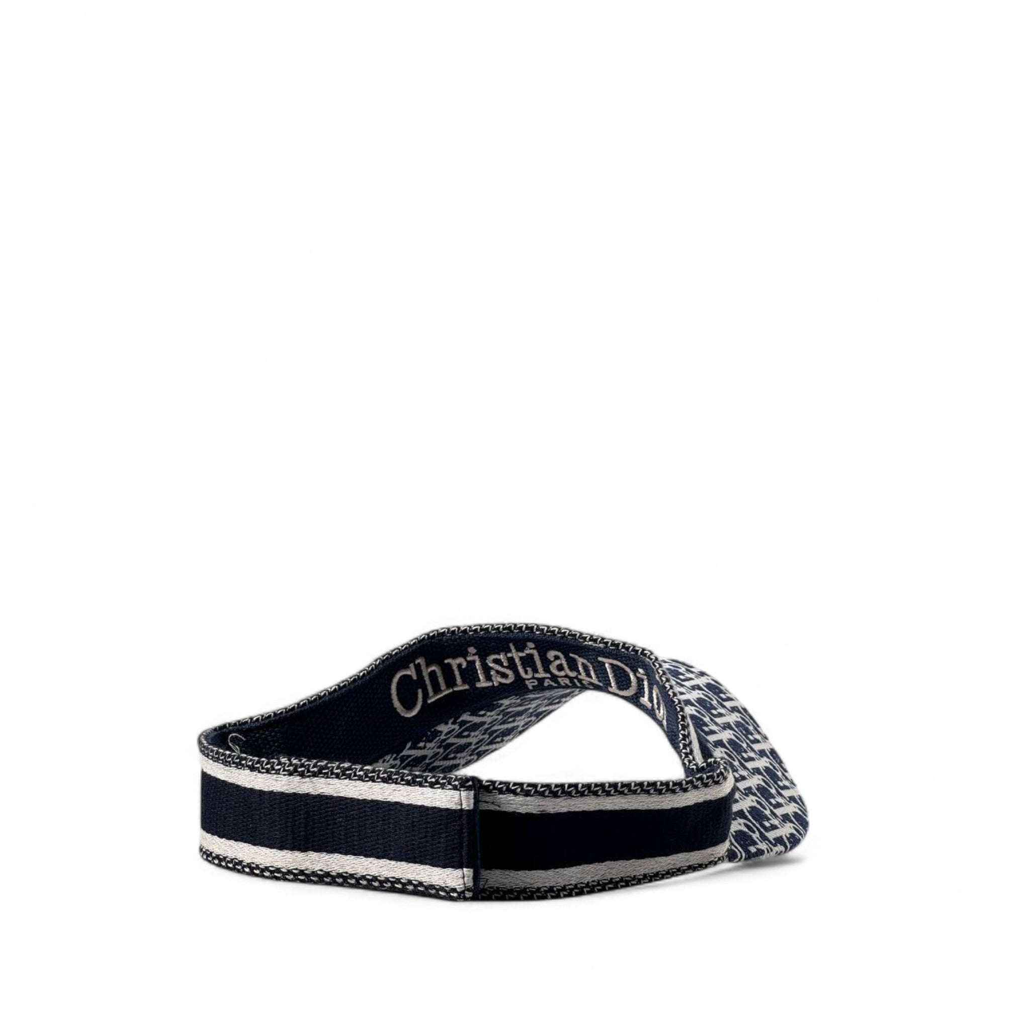 Christian Dior Navy & White Oblique Embroidered Visor 🔵⚪️🧢