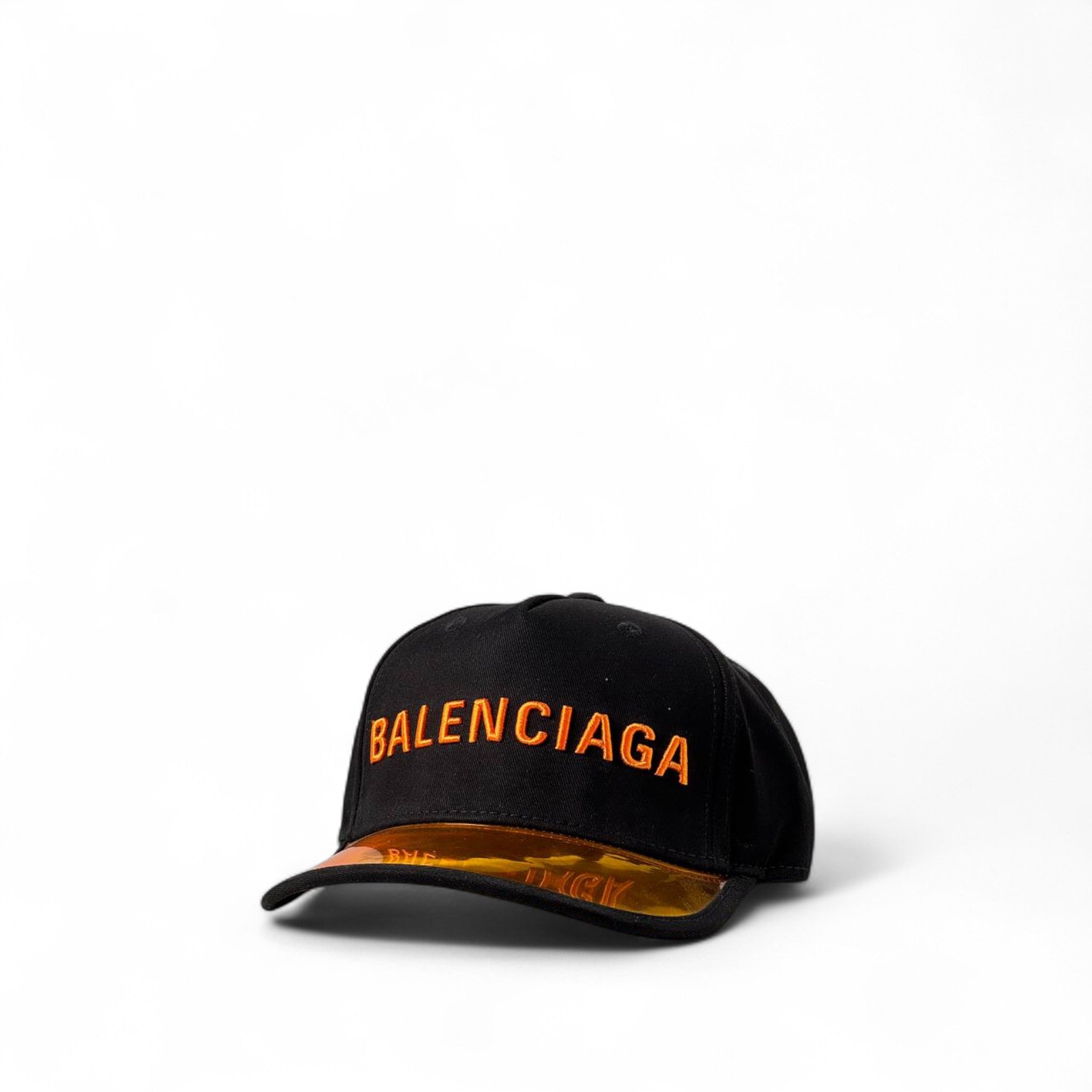 Balenciaga Black Cap with Orange Logo & Glossy Brim 🖤🧡⚡