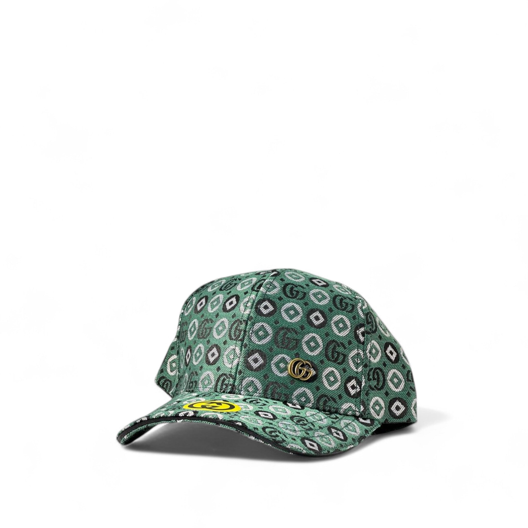 Gucci Green Monogram Cap with Yellow Accent 🟢✨🧢