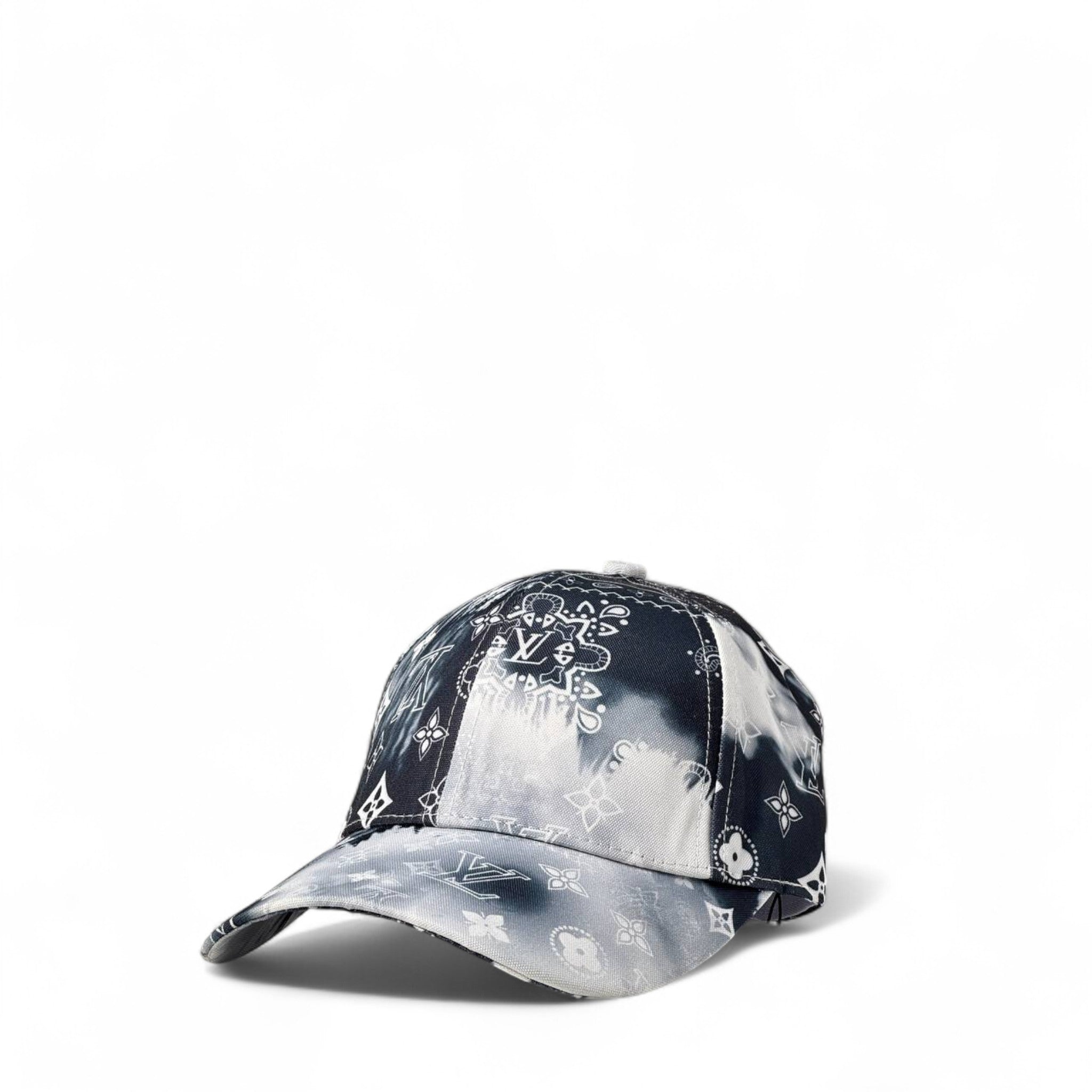 Louis Vuitton Monogram Tie-Dye Cap – Navy & Grey Cloud Edition ☁️🖤