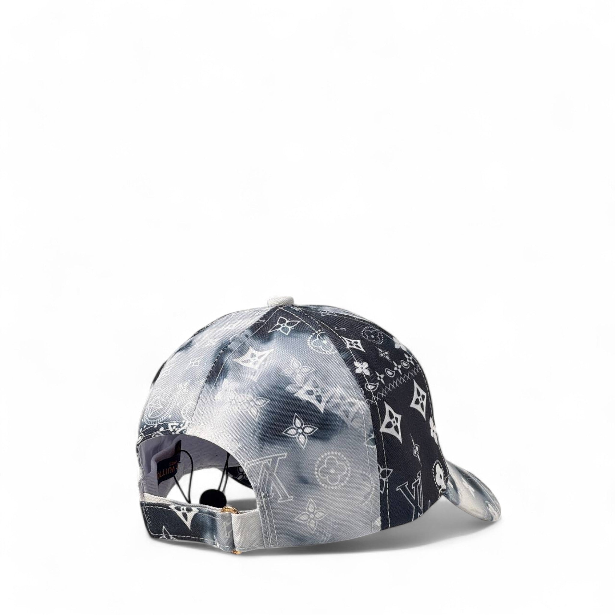 Louis Vuitton Monogram Tie-Dye Cap – Navy & Grey Cloud Edition ☁️🖤