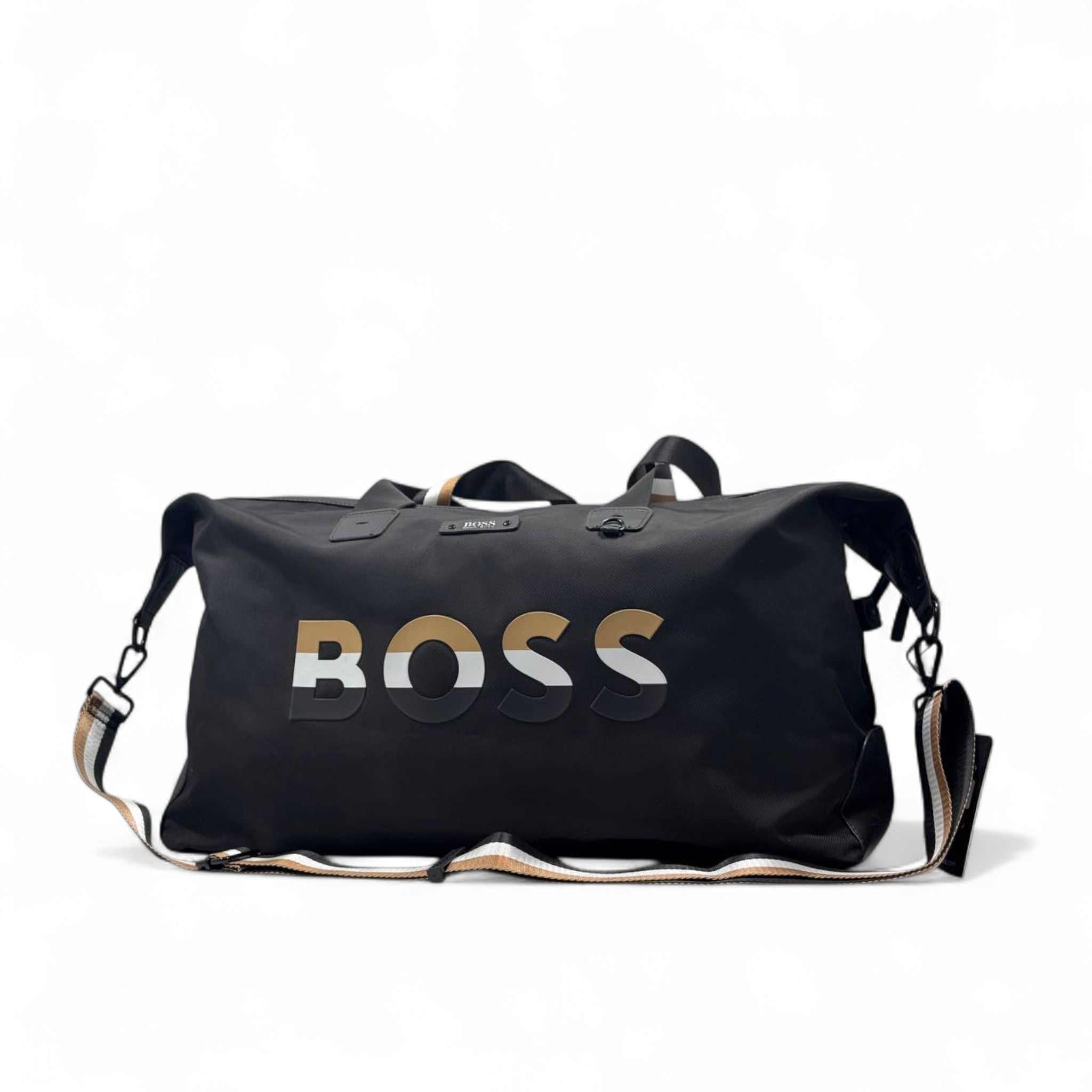 BOSS Oversized Logo Duffel Bag – Elite Travel Style 🖤✨