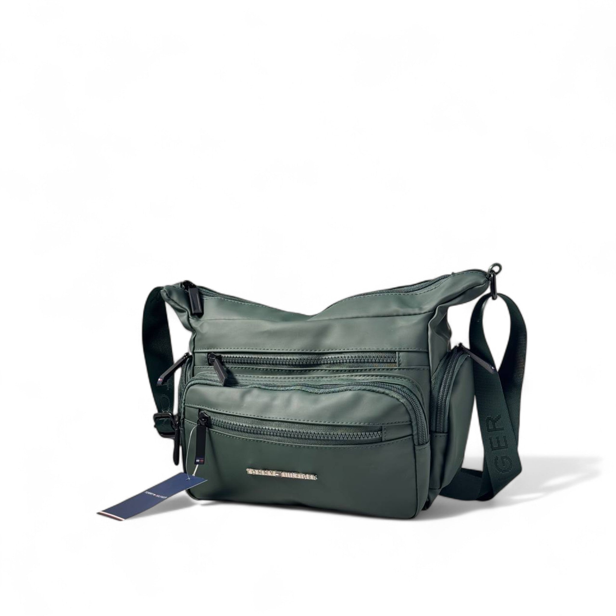 ๐ Tommy Hilfiger Green Crossbody Bag โ Multi-Zip Utility Sling | Urban Casual Style ๐๐บ๐ธ