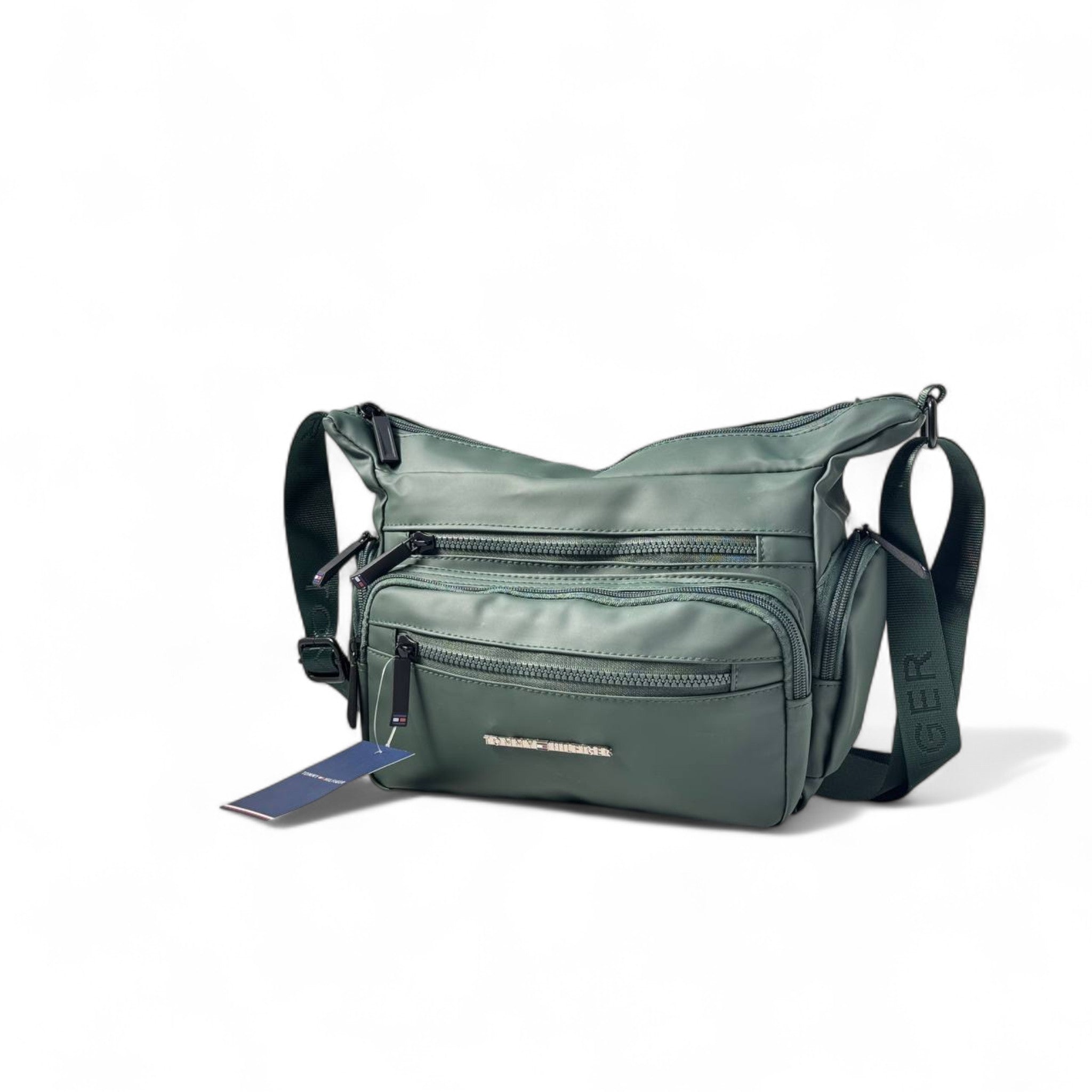 ๐ Tommy Hilfiger Green Crossbody Bag โ Multi-Zip Utility Sling | Urban Casual Style ๐๐บ๐ธ