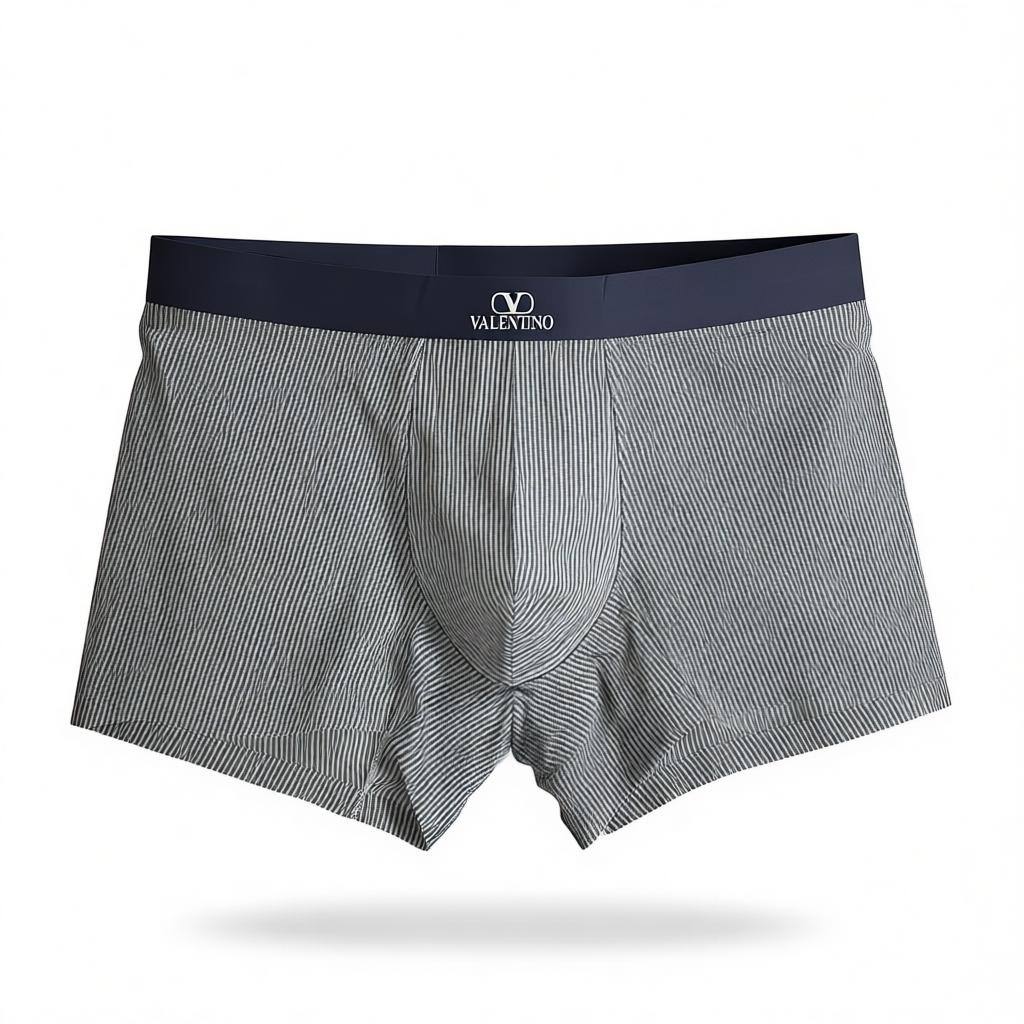 Valentino Men’s Striped Boxer Set – 3 Pieces | Premium Soft Comfort & Elegant Fit 🩳💙