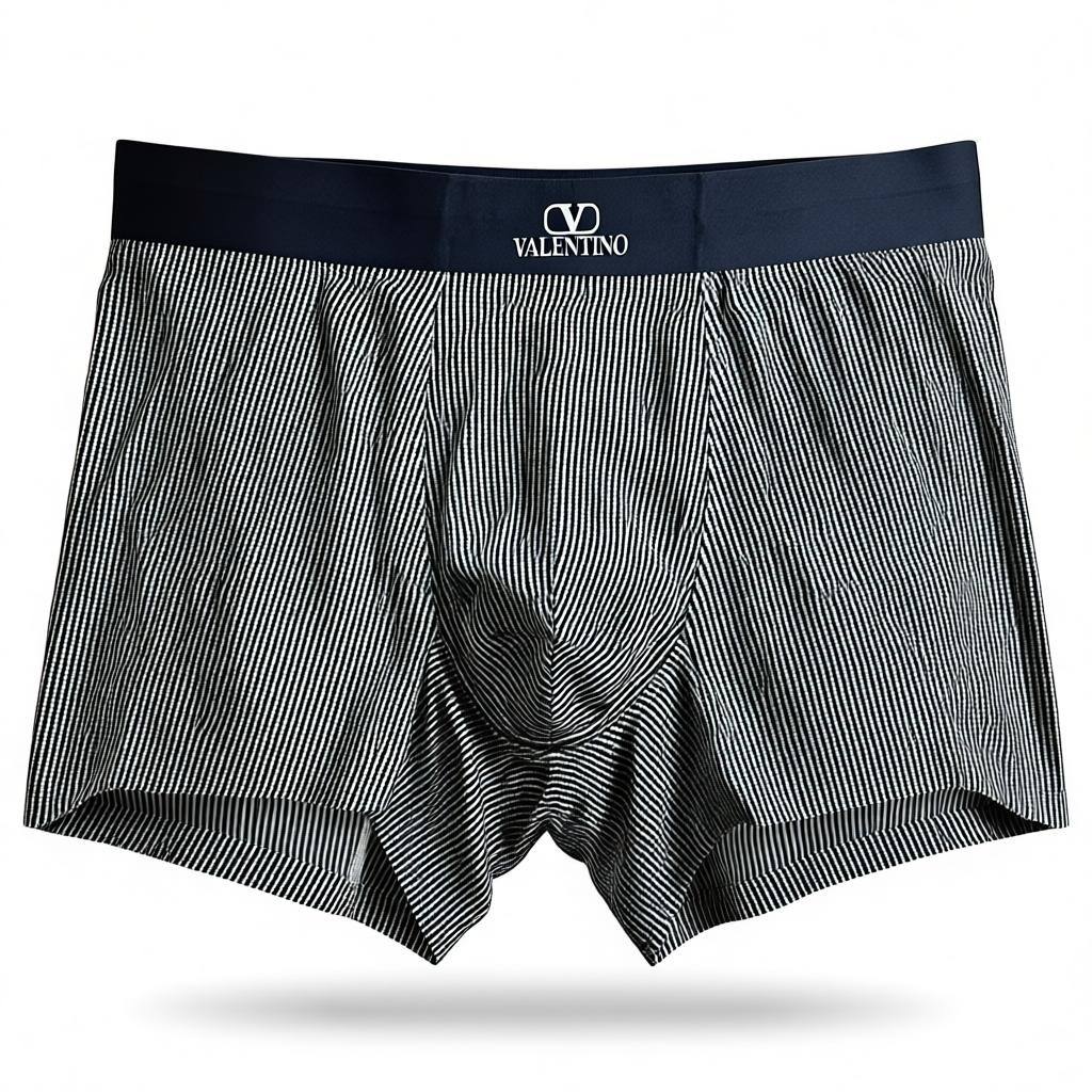 Valentino Men’s Striped Boxer Set – 3 Pieces | Premium Soft Comfort & Elegant Fit 🩳💙