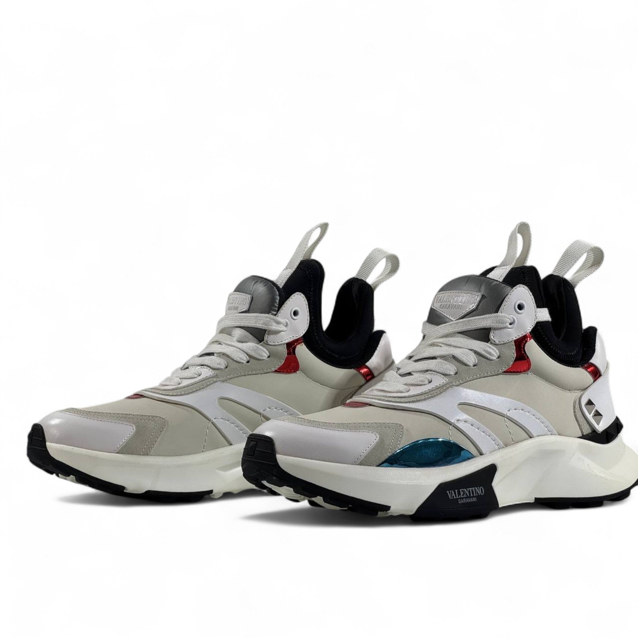Valentino Garavani Bounce Sneakers – White & Multicolor Luxe ⚡🤍