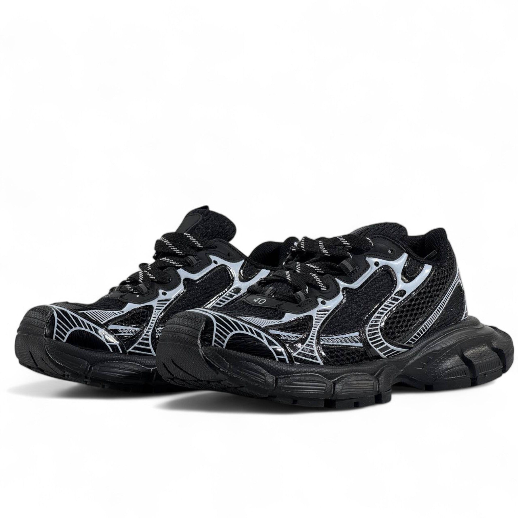 Balenciaga 3XL Sneakers – Black & Silver Oversized Luxe 🖤⚡