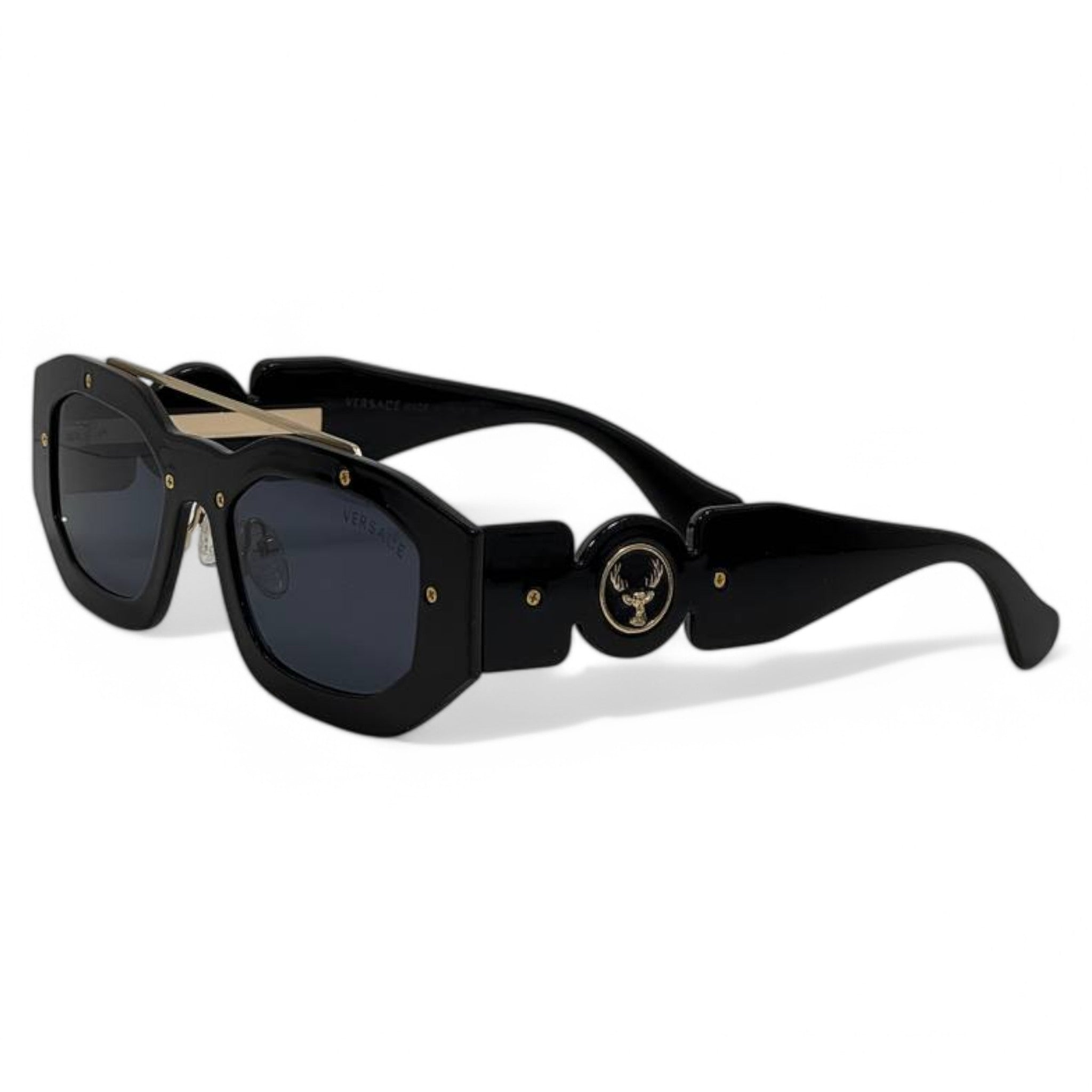 Versace Statement Black & Gold Sunglasses – Bold Luxury