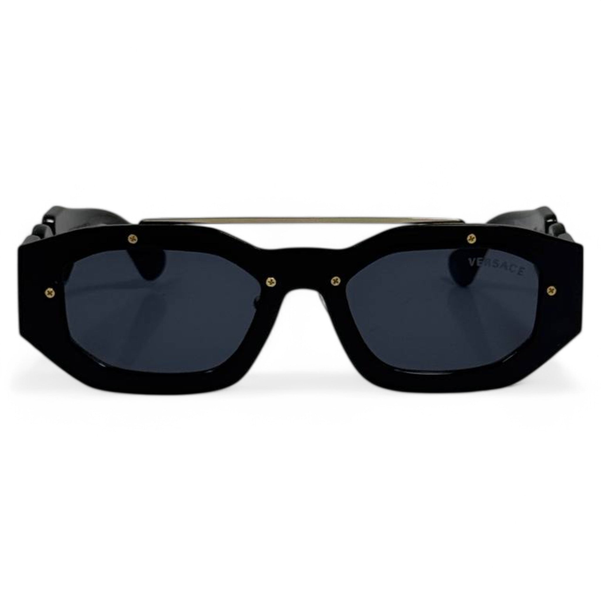 Versace Statement Black & Gold Sunglasses – Bold Luxury