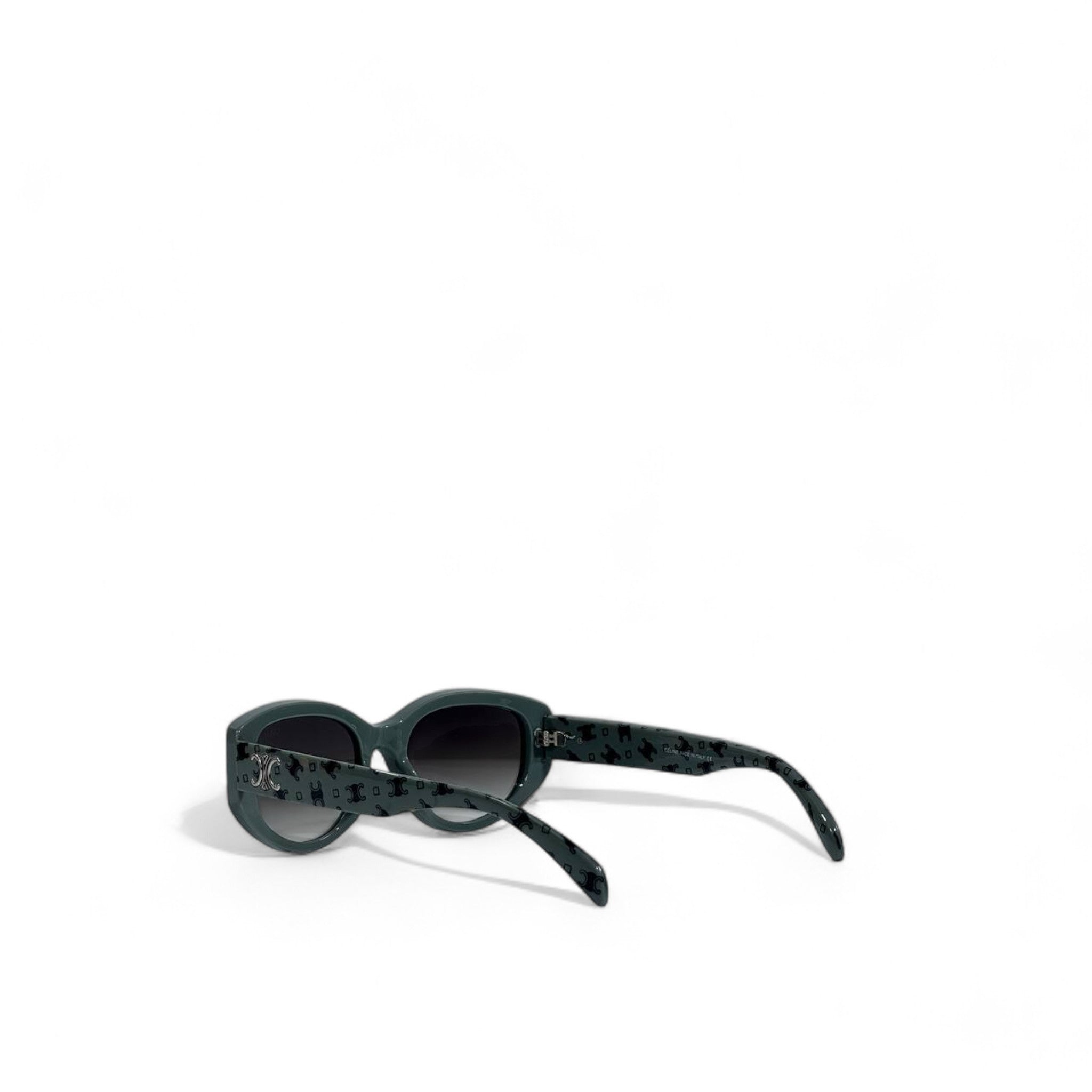 💚 Céline Oval Sunglasses – Dark Green Gradient Luxury 🕶️✨