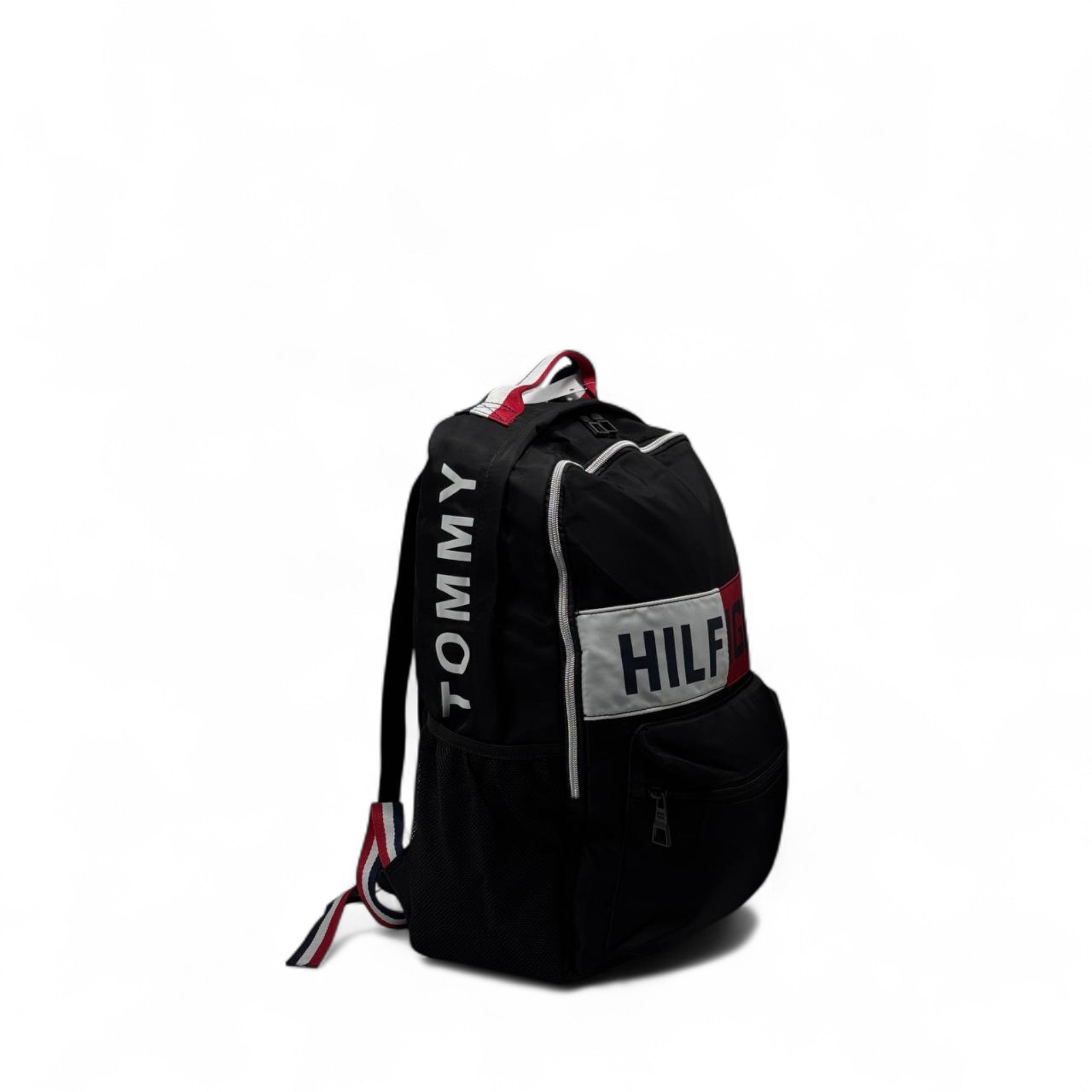 Tommy Hilfiger Logo Backpack 🎯 – Classic Black with Bold Flag Design